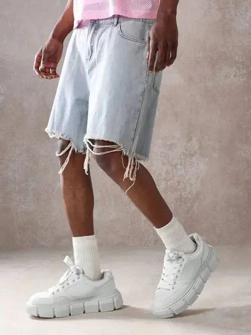 Other Haruno x Haya RAW Edge Y2K Drip drill shorts ripped Size US 32 / EU 48 - 3 Thumbnail