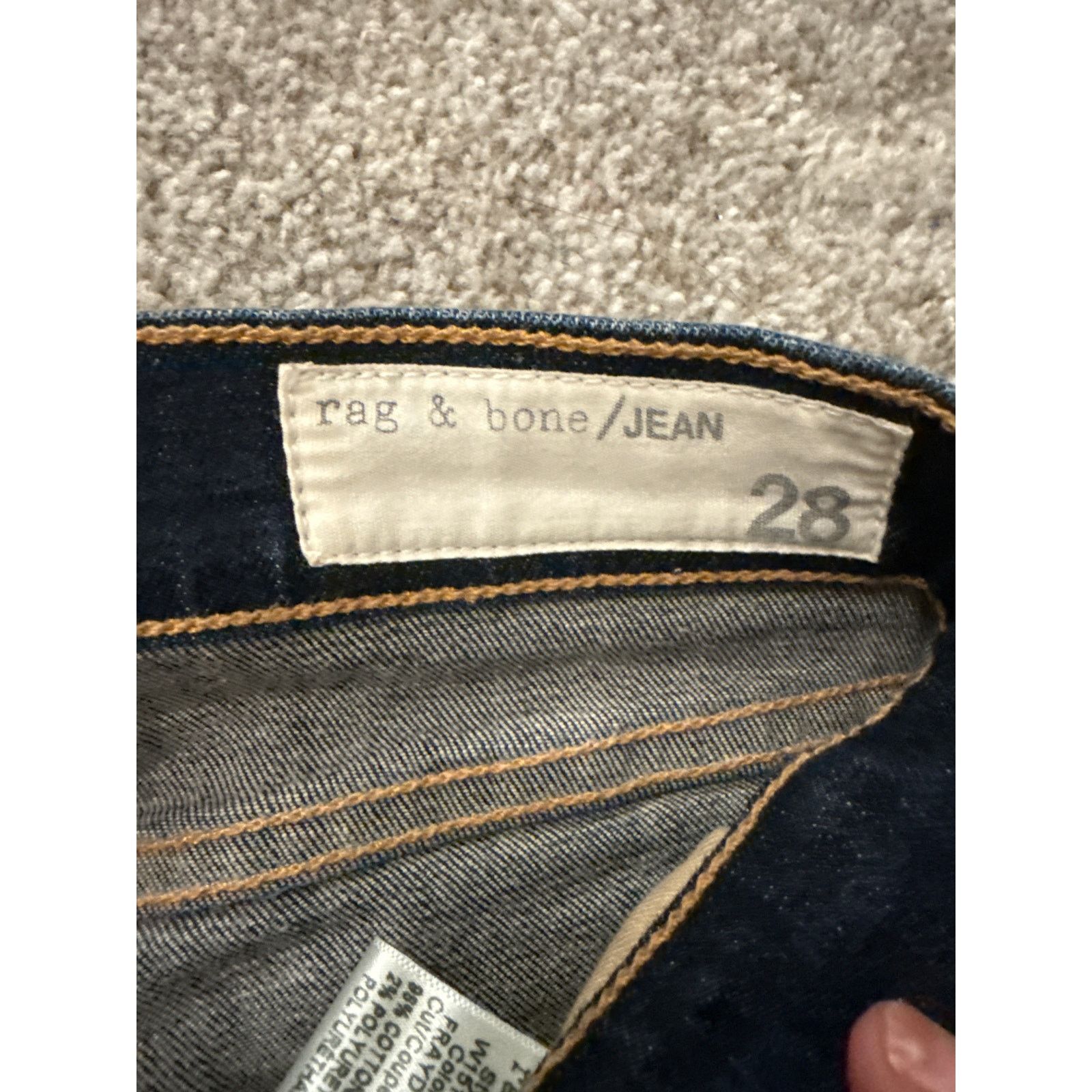 Rag & Bone Rag & Bone Frayed Doheny Dark Wash Raw Hem Crop Jean, 28 Size 28" / US 6 / IT 42 - 9 Thumbnail