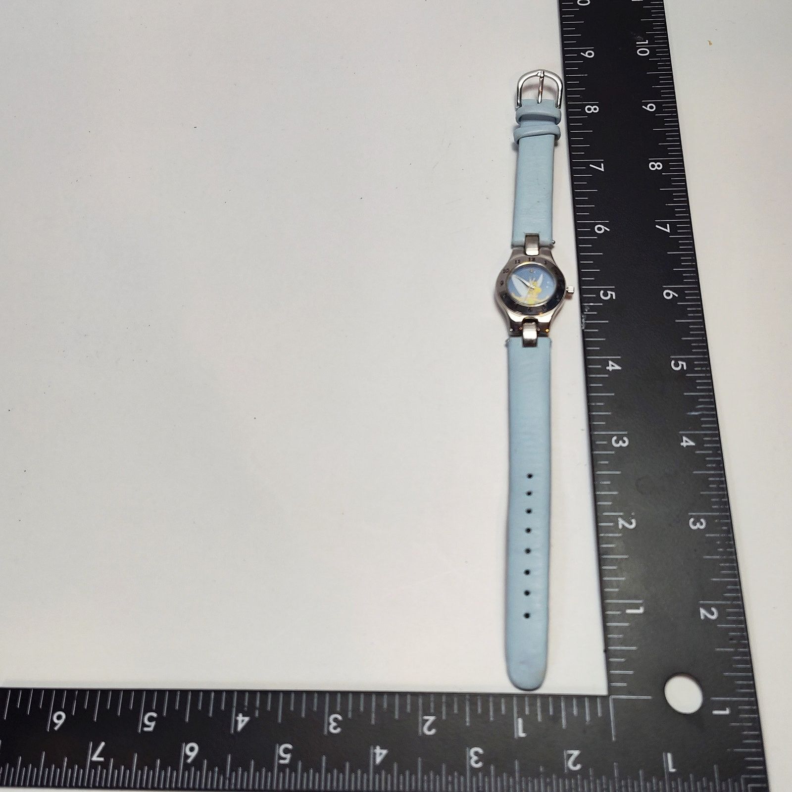 Disney Disney Tinker Bell Watch Blue Strap Silver Tone Case Size ONE SIZE - 5 Thumbnail