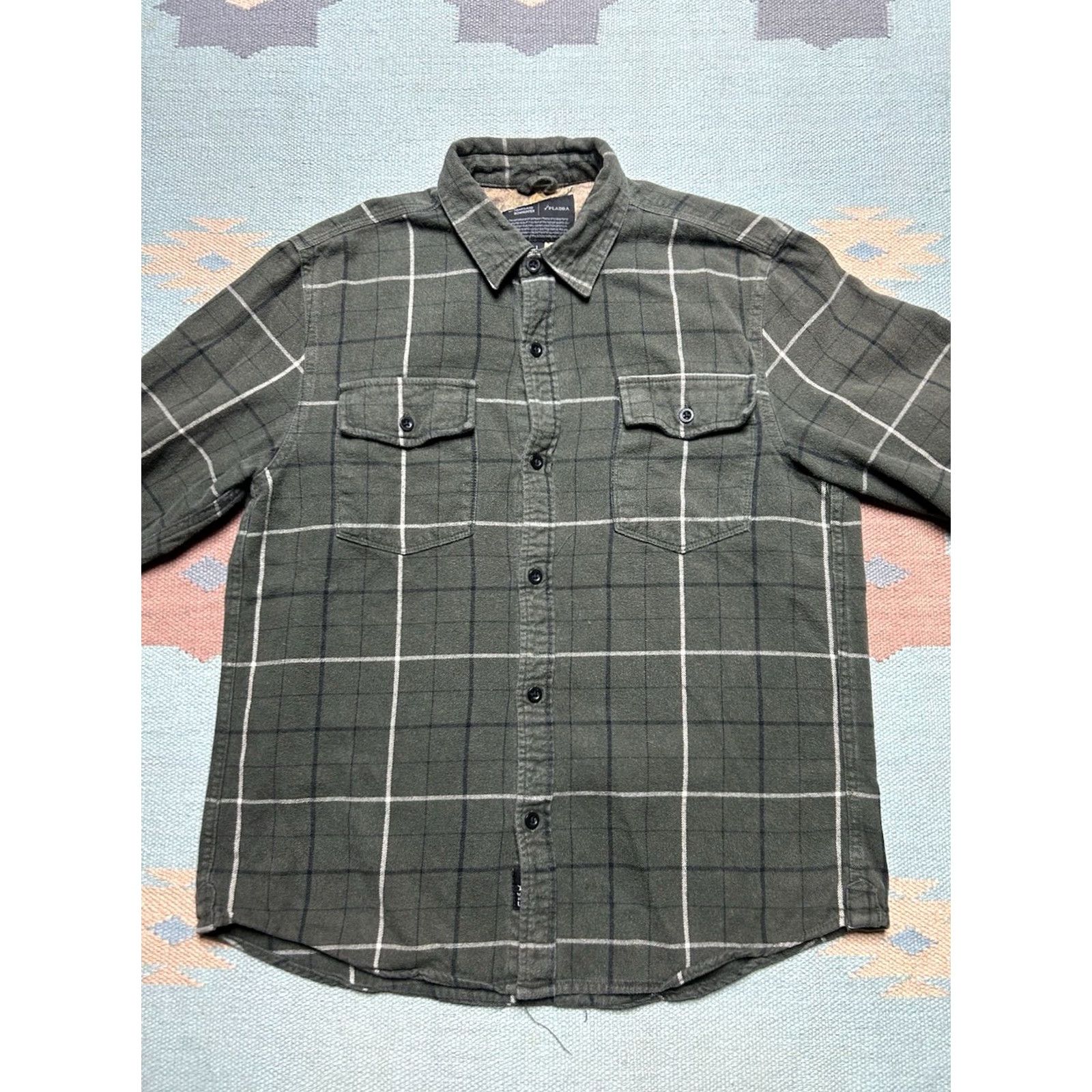AMO Pladra Long Sleeve Flannel Shirt Heartland Bowhunter Green Plaid Camo Mens Large Size US L / EU 52-54 / 3 - 2 Thumbnail
