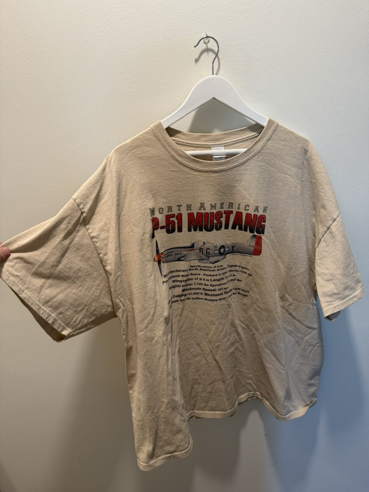 Vintage 3XL ‘03 P-51 MUSTANG FIGHTER JET TEE Size US XXL / EU 58 / 5 - 2 Thumbnail