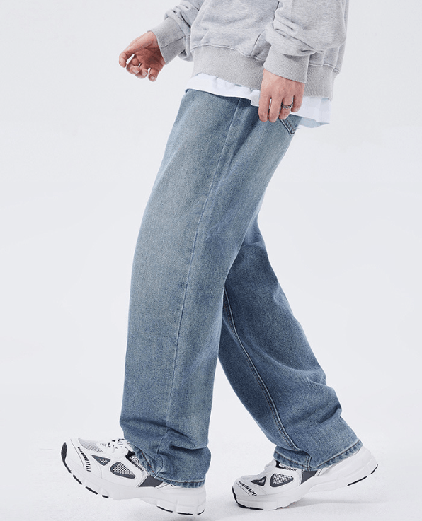 Japanese Brand Blue American street washed loose straight jeans y2k Size US 32 / EU 48 - 2 Thumbnail