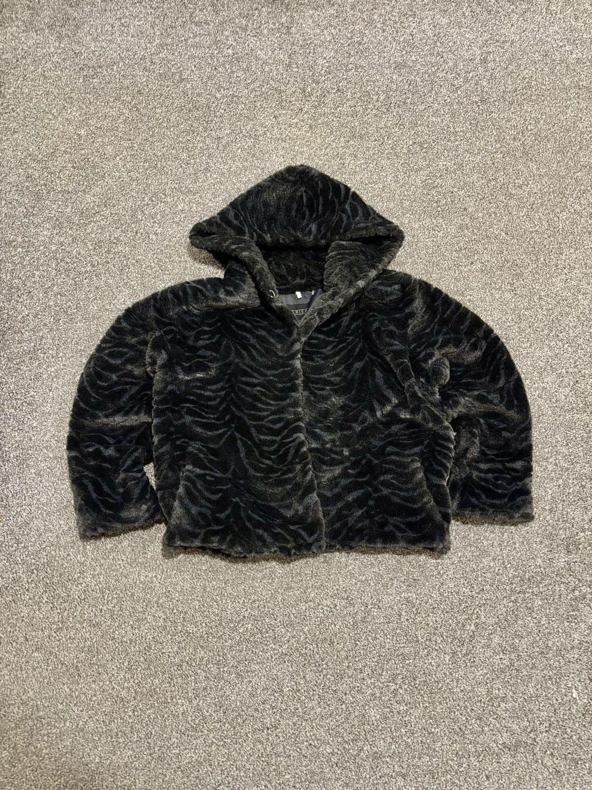 Designer × Vintage Retro Fur Patterned Big Hood Jacket Size US L / EU 52-54 / 3 - 1 Thumbnail