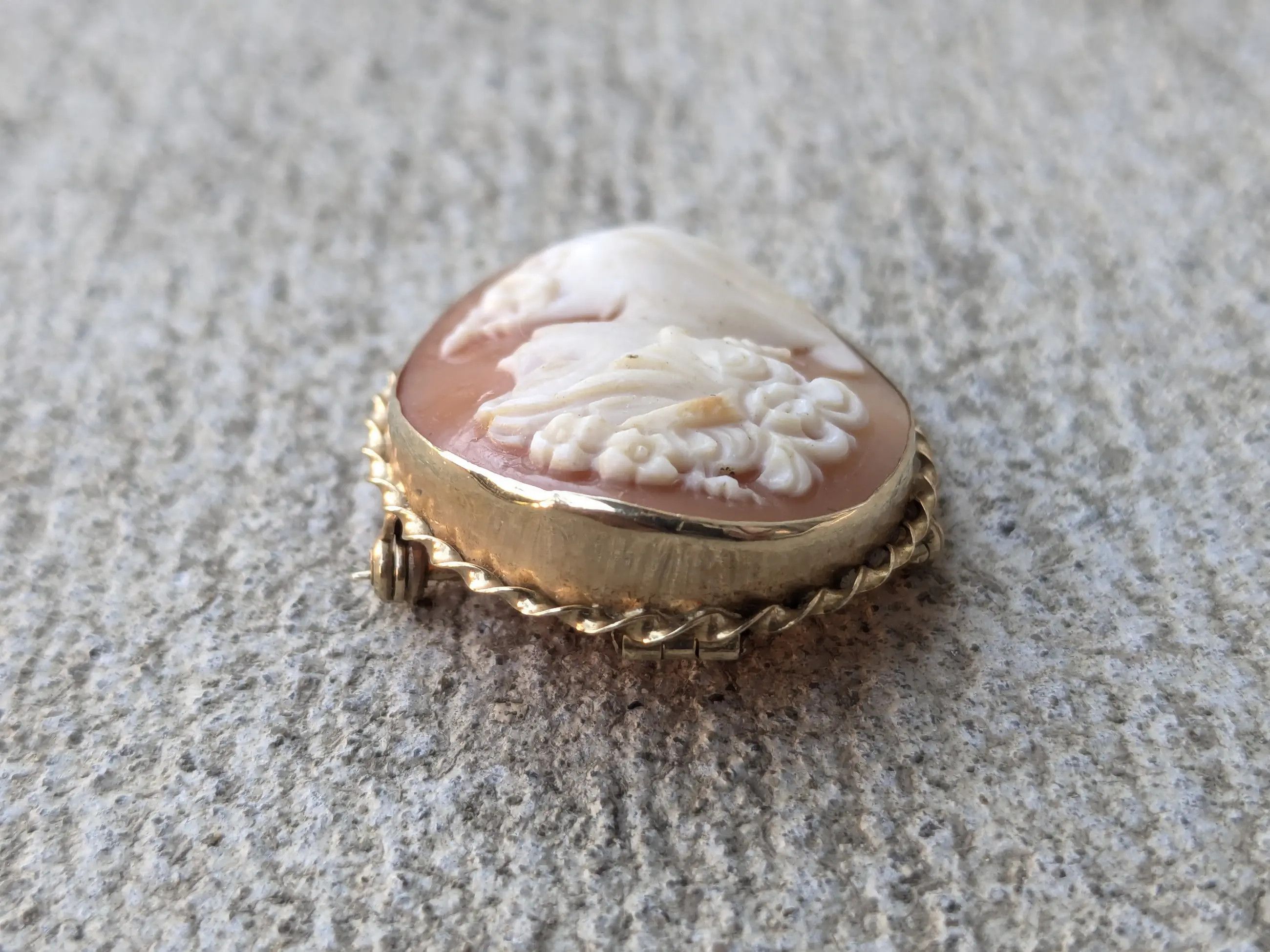 Jewelry 14k Gold Brooch Bust Cameo Antique Vintage Size ONE SIZE - 5 Thumbnail