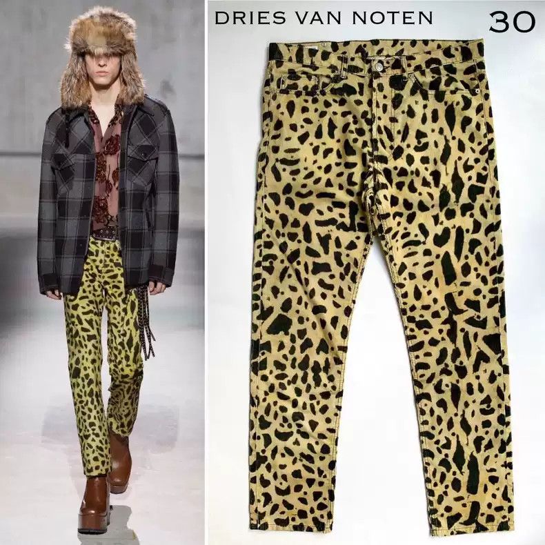 Dries Van Noten Dries van noten 20aw Leopard Fine Ribbed Corduroy Pants |  Grailed