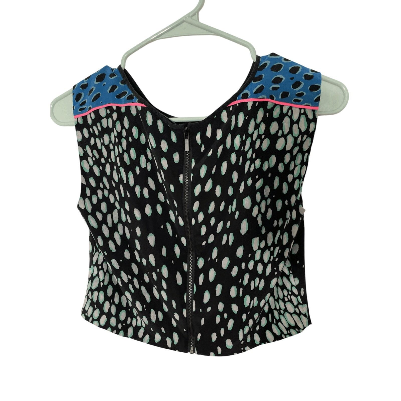 Elizabeth and James Elizabeth & James XXS Silk Retro Cropped Dalmation Blouse Size XXS / US 00 / IT 34 - 2 Thumbnail