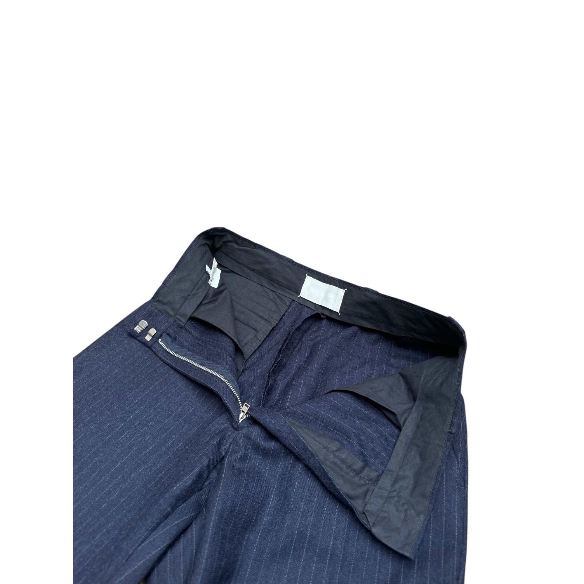 Maison Margiela FW 1999 Navy Striped Wool Pants Size 30" / US 8 / IT 44 - 2 Thumbnail