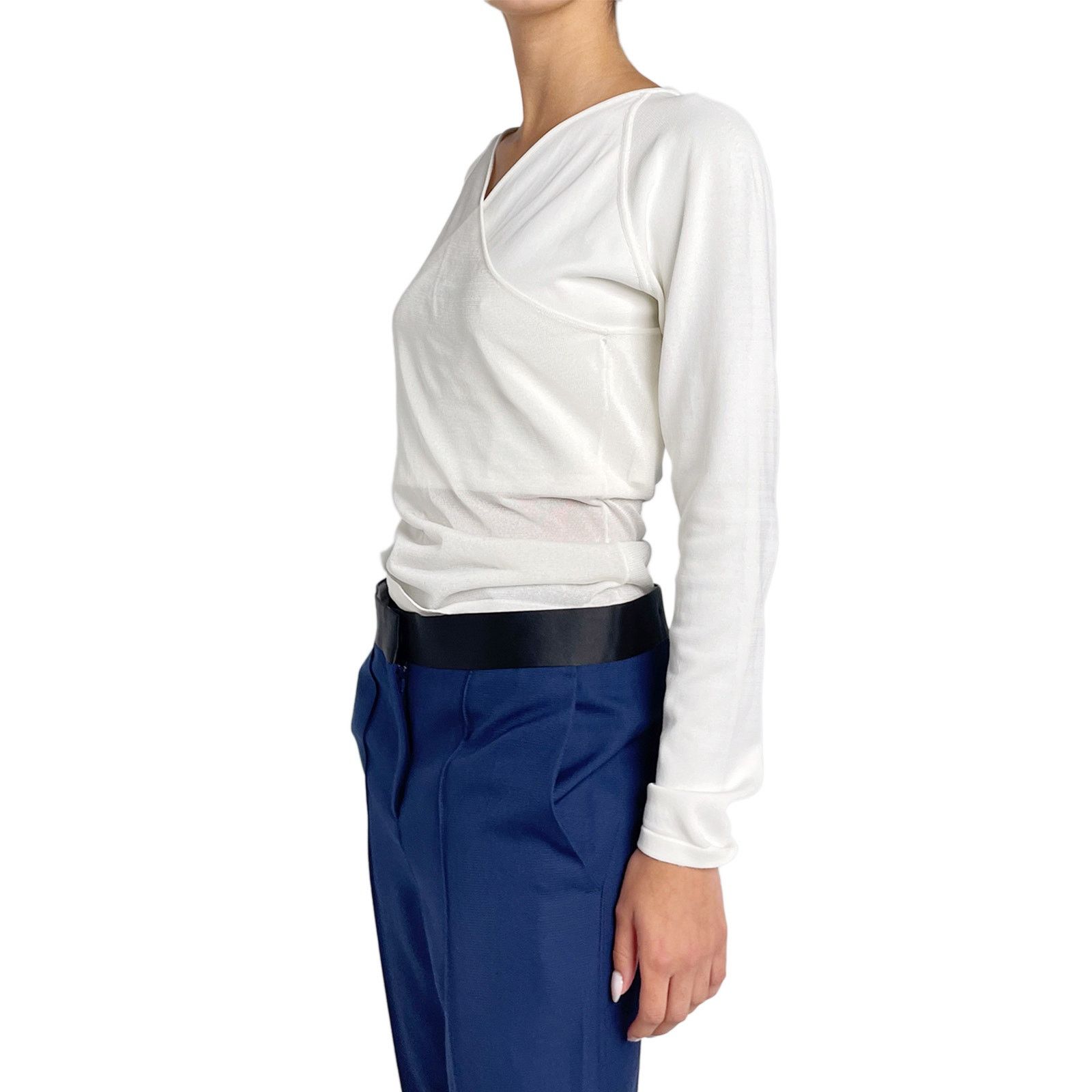 Dion Lee White Long Sleeve Wrap Top Size M / US 6-8 / IT 42-44 - 4 Thumbnail