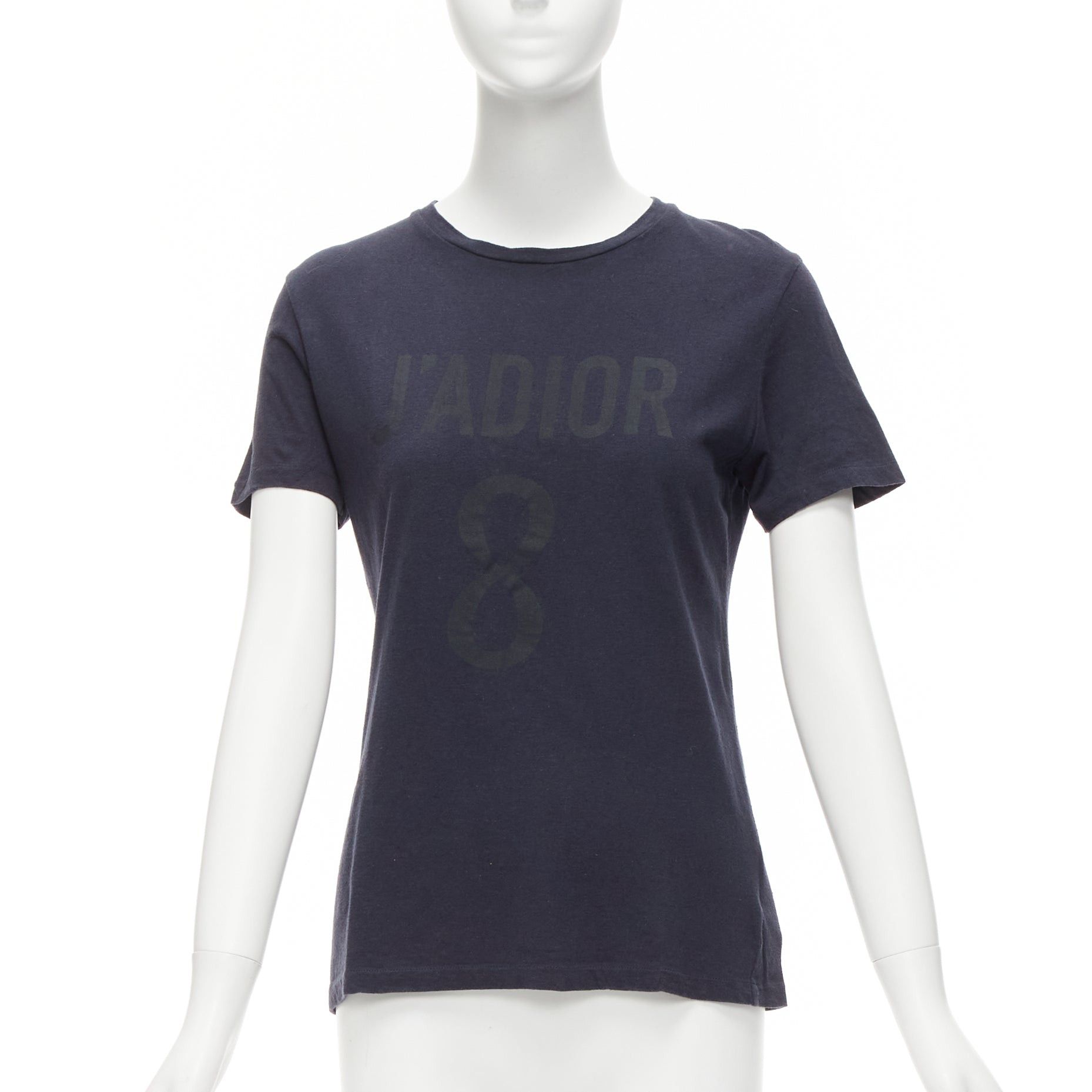 Dior CHRISTIAN DIOR Jadior 8 washed black cotton linen screen print tshirt XS Size S / US 4 / IT 40 - 1 Thumbnail