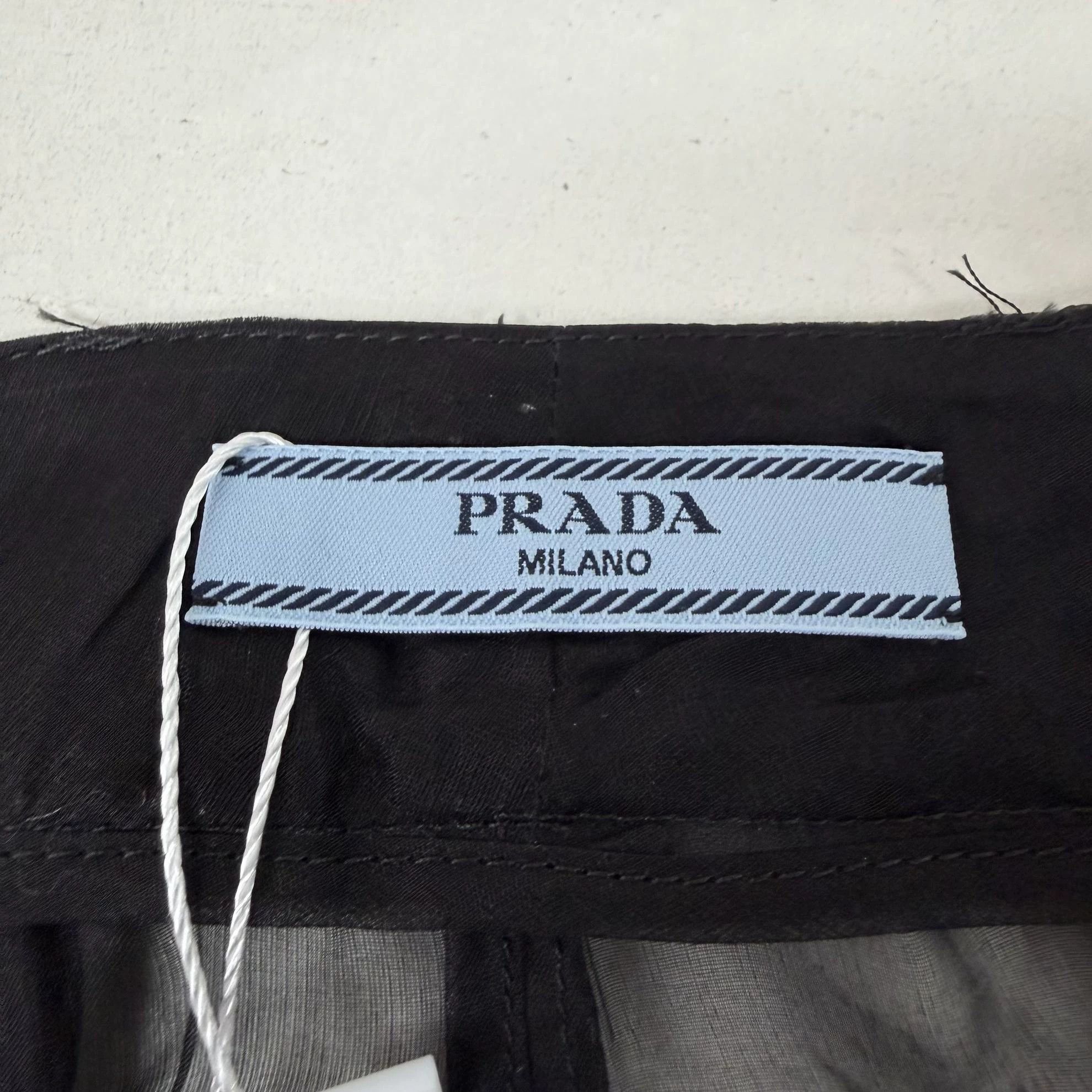 Prada Prada Women's Black Sheer Trousers Size 27" / US 4 / IT 40 - 7 Thumbnail