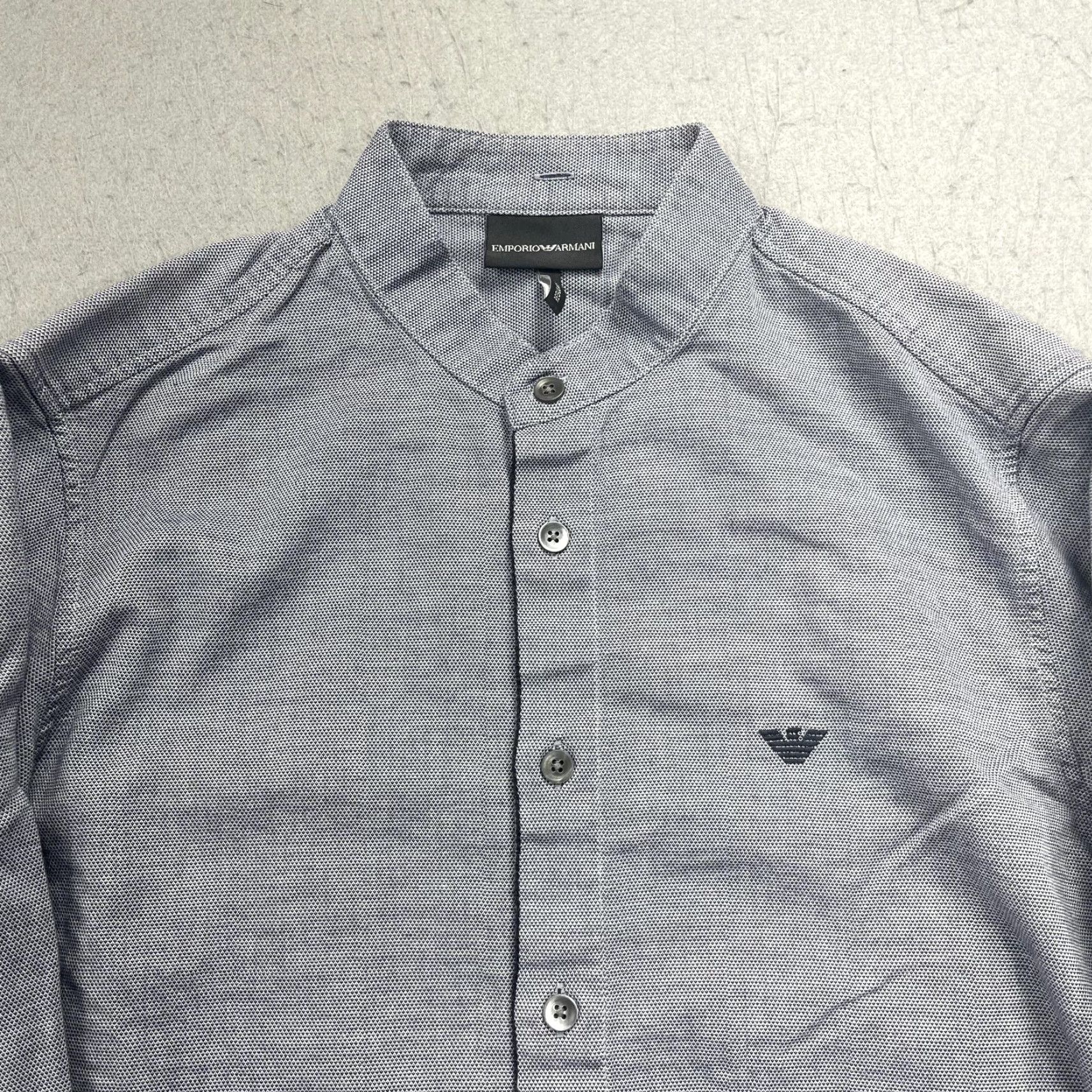 Emporio Armani Emporio Armani Shirt Mens Small Gray Regular Fit Button Down No Collar Dressy Size US S / EU 44-46 / 1 - 2 Thumbnail