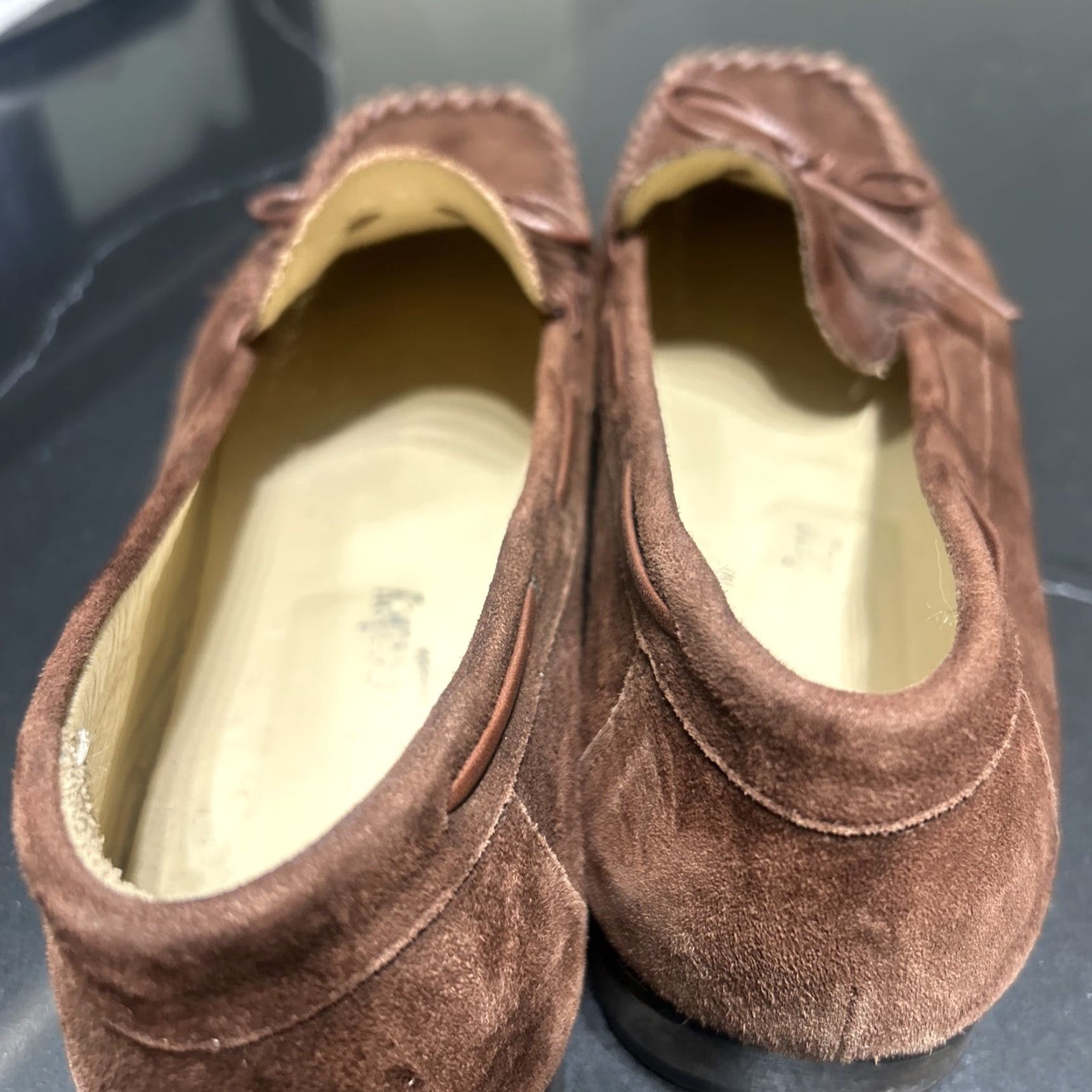 Russell & Bromley Russell & Bromley Women's Square Toe Suede Moc Bow Loafers Brown Size 39 Italy Size US 8 / IT 38 - 6 Thumbnail