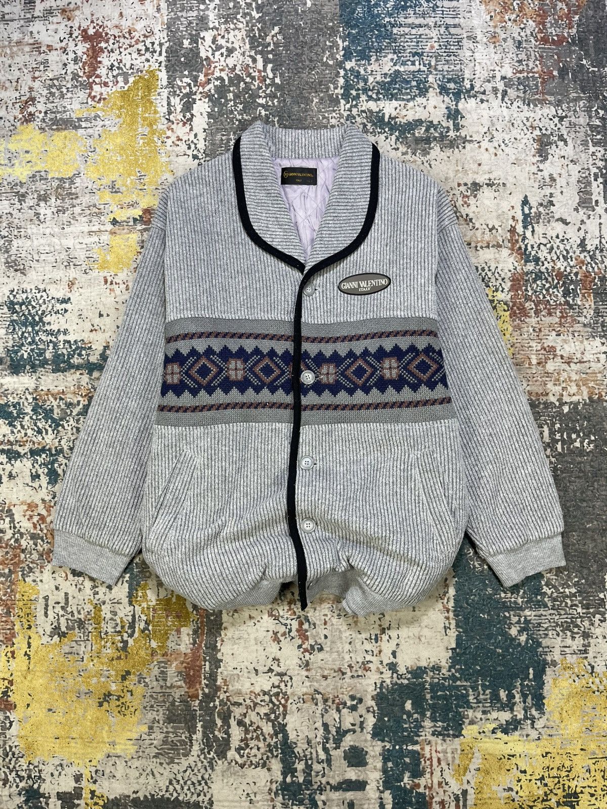 Gianni Valentino Gianni Valentino Knit Navajo Button Down Sweater Jacket Size US L / EU 52-54 / 3 - 10 Thumbnail