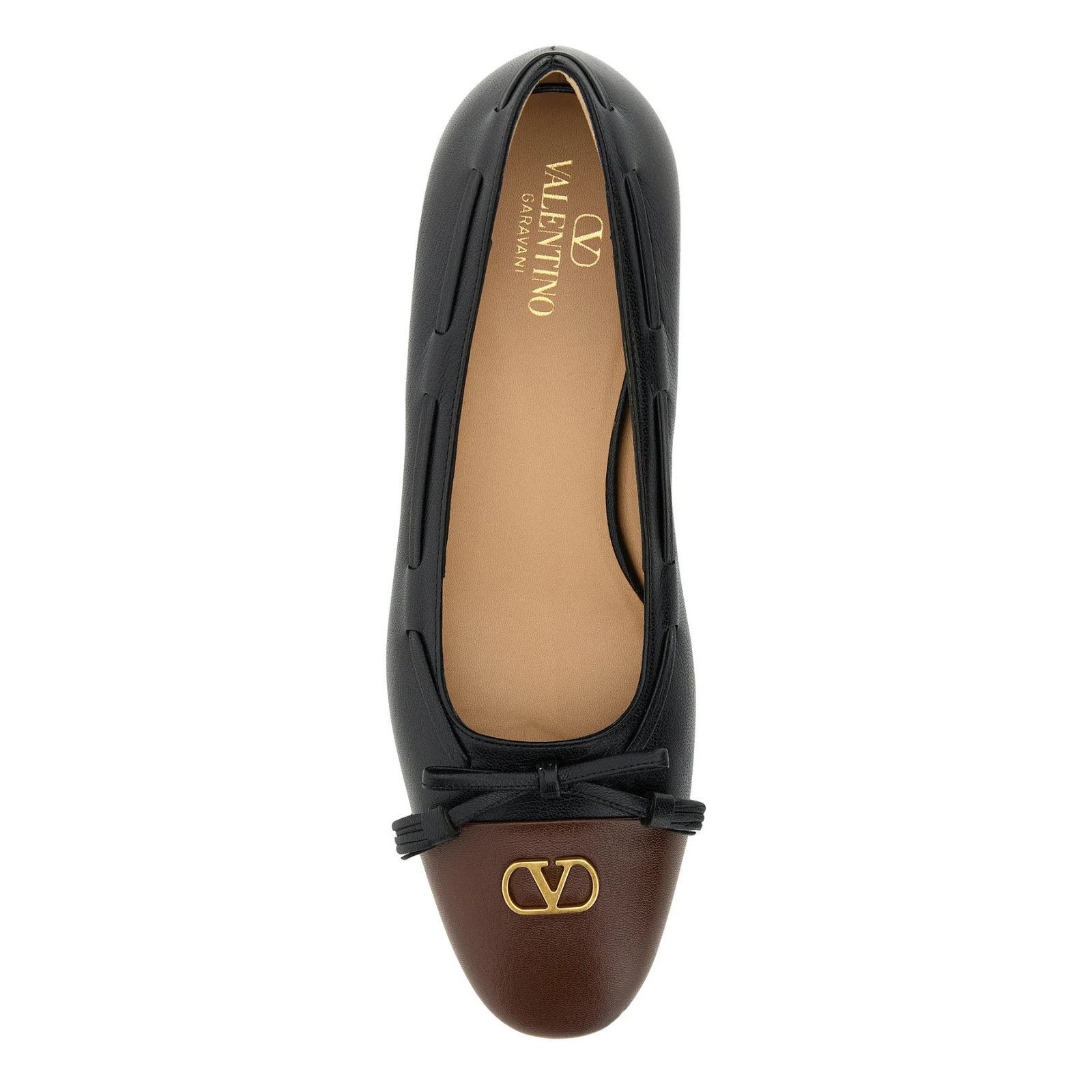 VALENTINO GARAVANI Valet Du Roi Black Leather Ballerinas New
