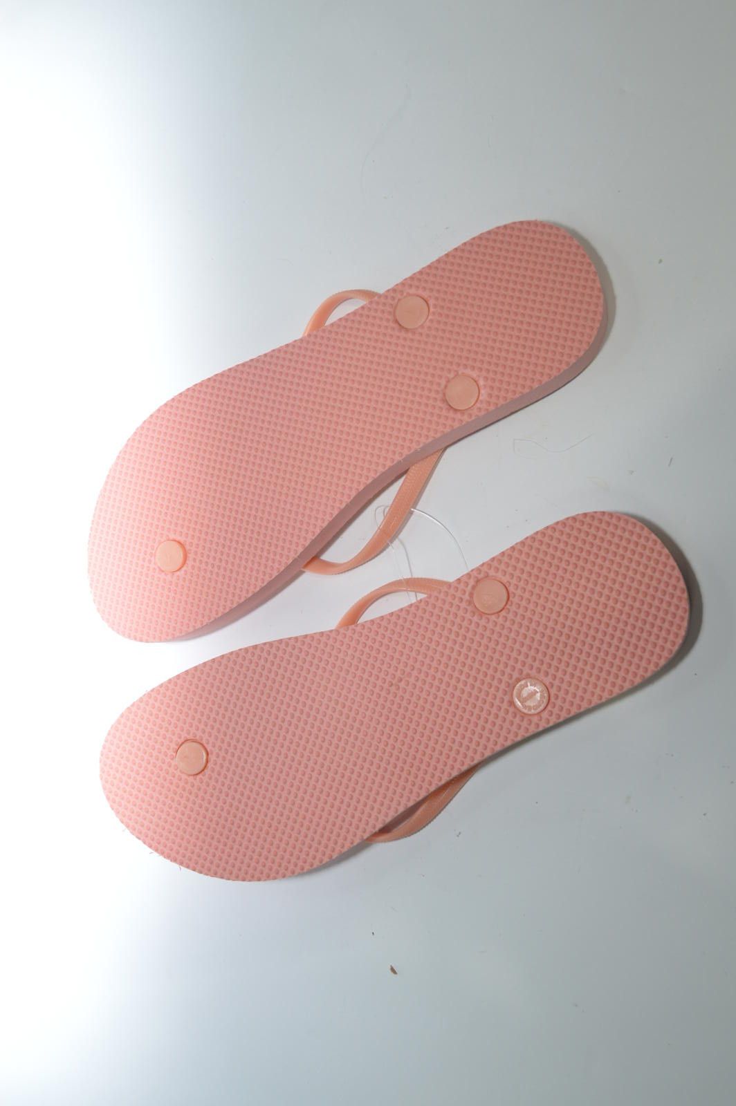 Designer Old Navy Banana Print Flip-Flops, Size 9, Pink and Yellow Size US 9 / IT 39 - 4 Thumbnail