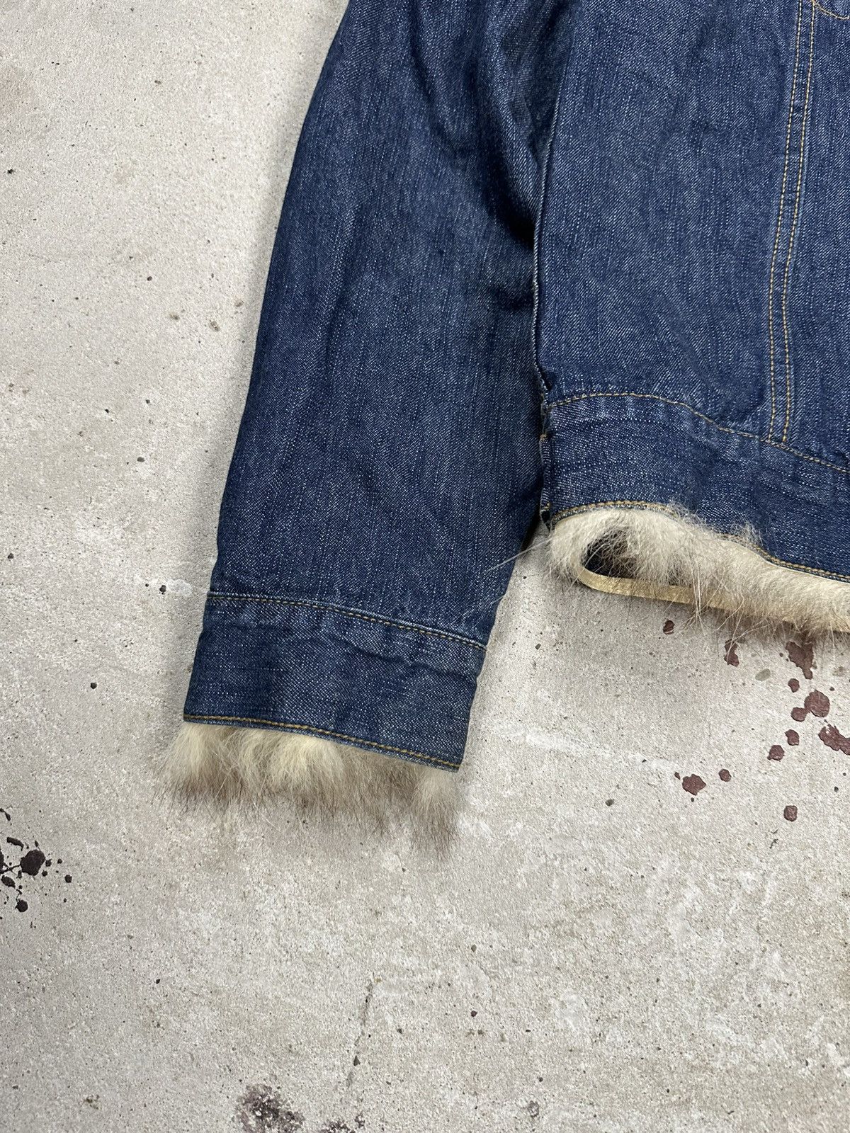 If Six Was Nine Vintage Y2K Real Fur Denim Trucker Jacket Jeans Archive Trim Size US M / EU 48-50 / 2 - 3 Thumbnail