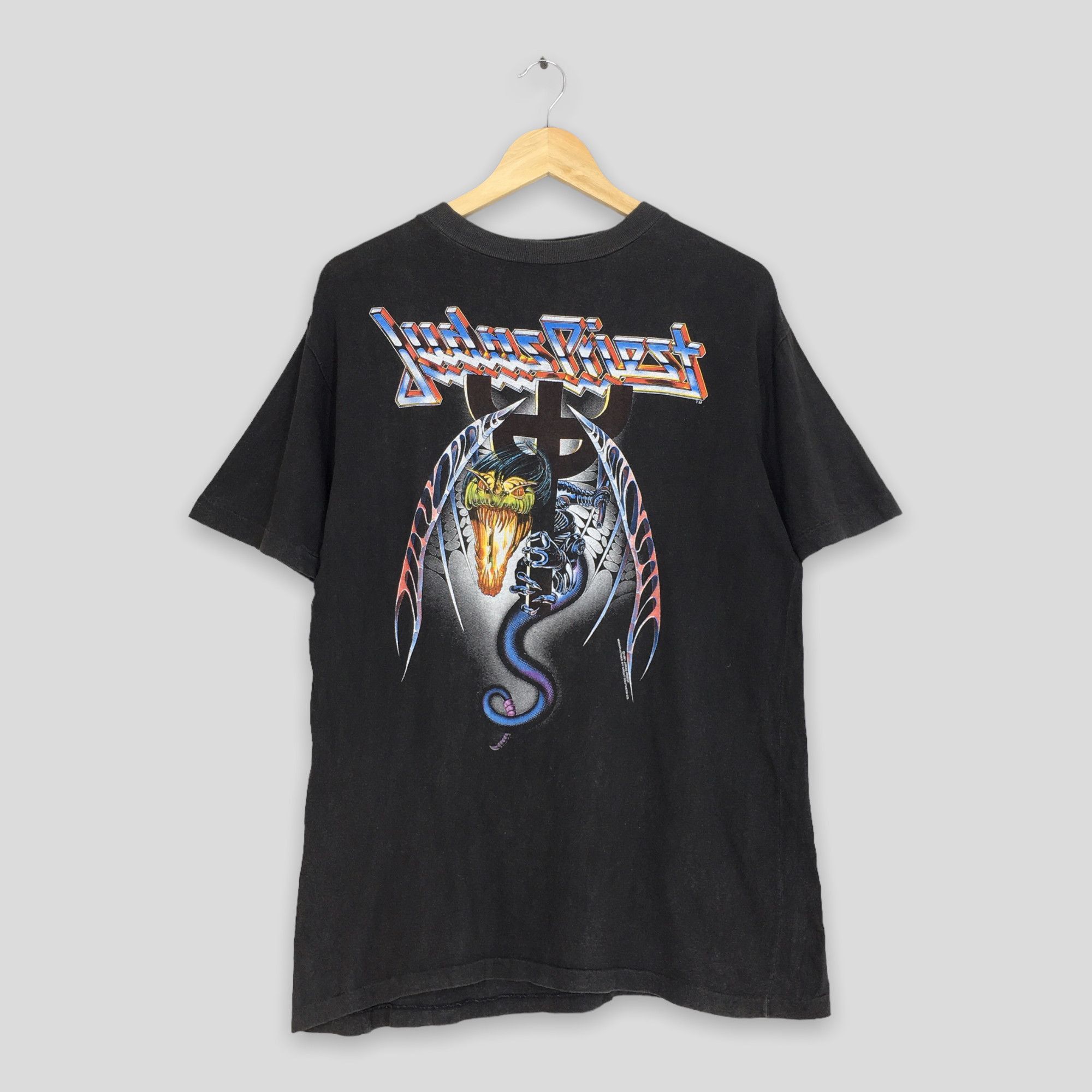 Vintage 1991 Judas Priest Painkiller Rock Metal Tshirt Large