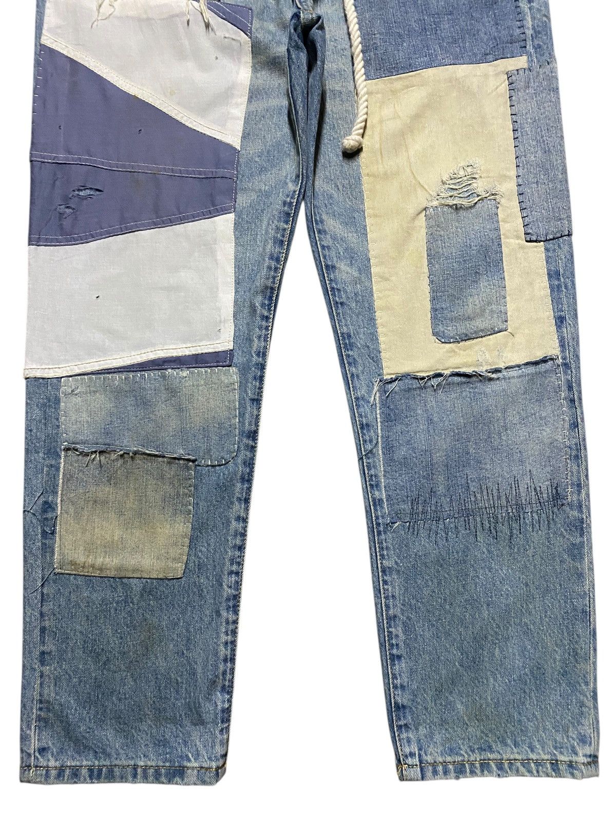 Ralph Lauren Vintage Polo Ralph Laurent Shashiko Boro Lace up Belt Jeans Size US 32 / EU 48 - 5 Thumbnail