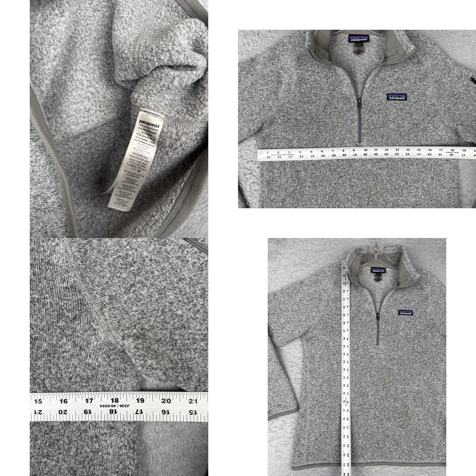Patagonia Patagonia Better Sweater 1/4 Zip Sweater Womens Large Gray Fleece Pullover STAIN Size L / US 10 / IT 46 - 8 Thumbnail