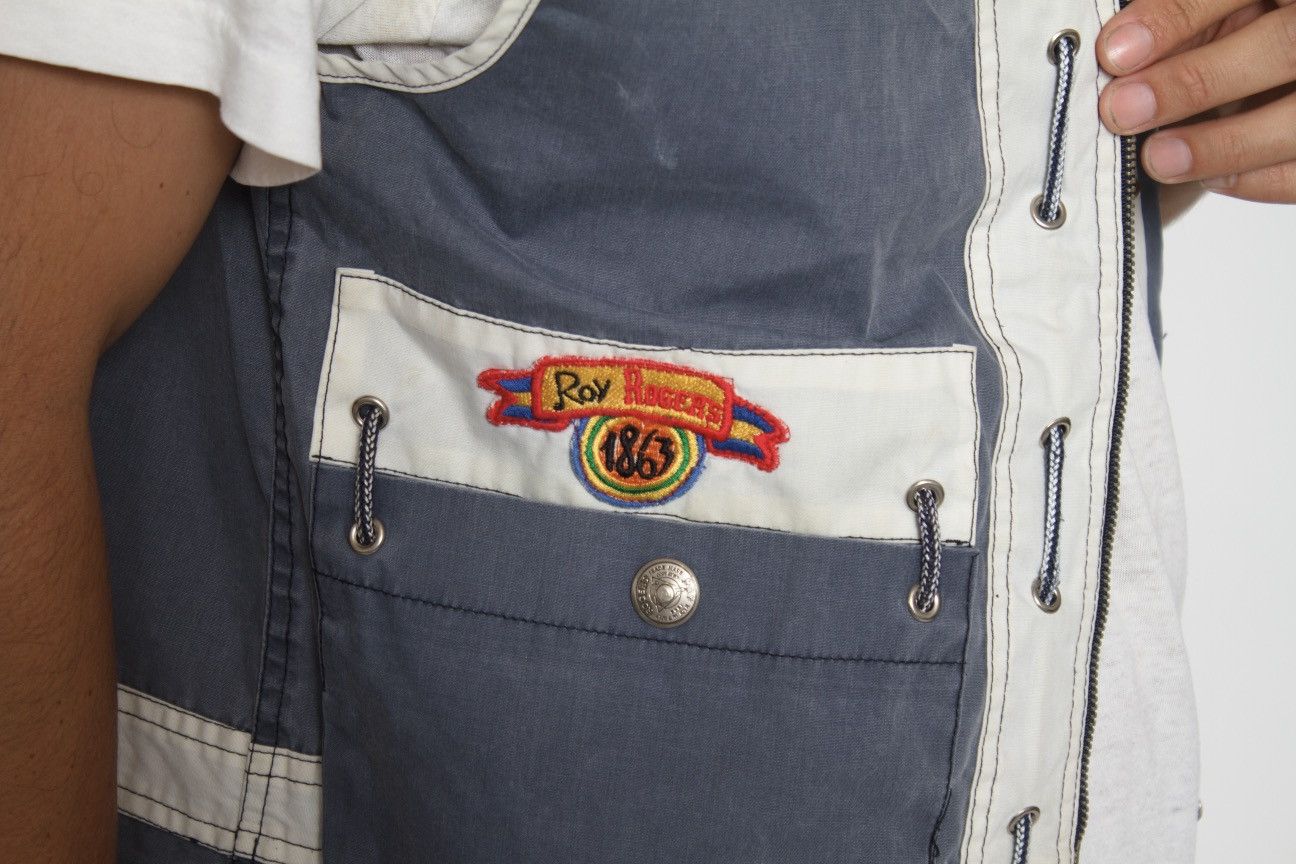 Vintage BLUE AND WHITE ZIP UP TECHNICAL VEST BY ROGERS Size US L / EU 52-54 / 3 - 6 Thumbnail