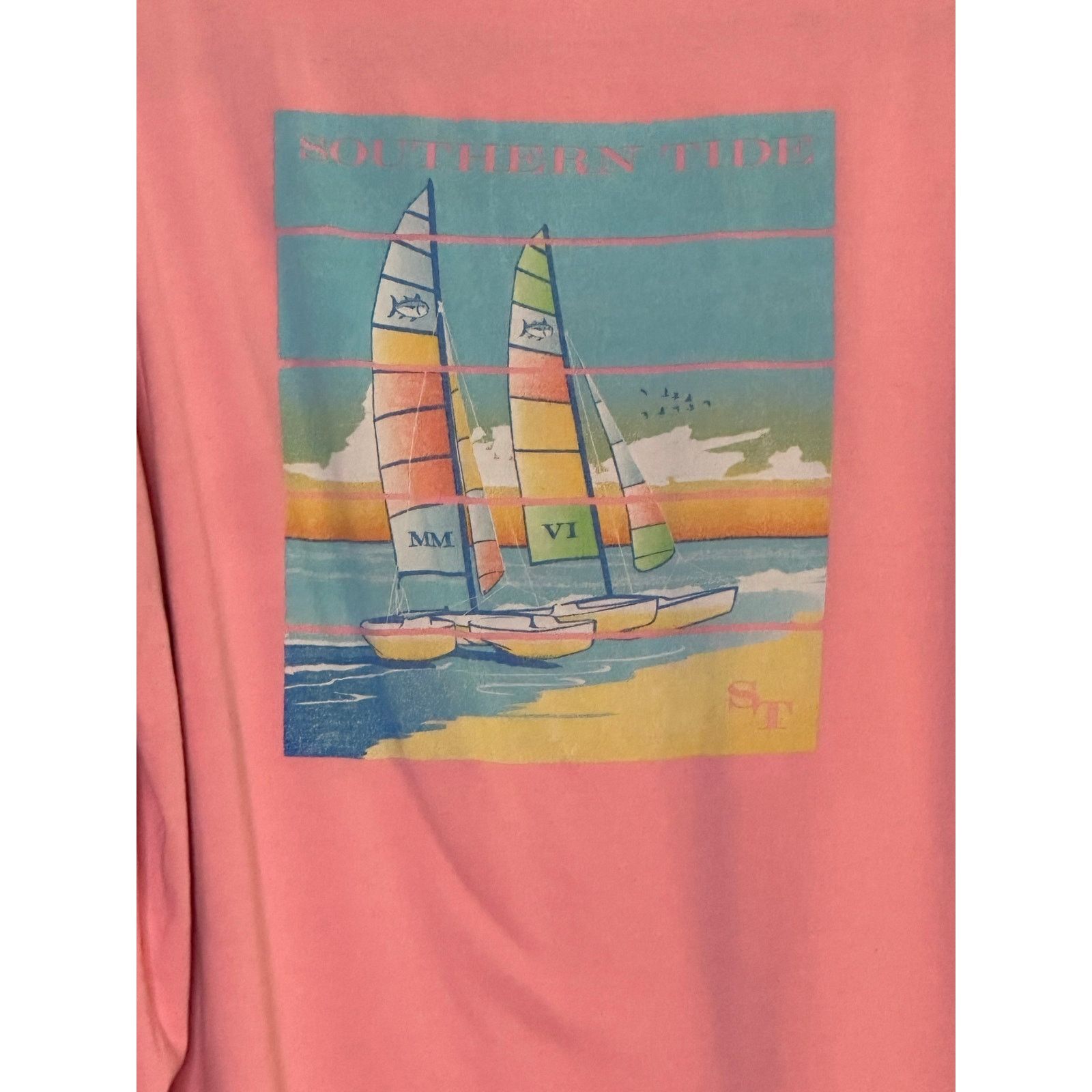 Southern Tide Southern Tide pink graphic long sleeves t shirt size XL Size US XL / EU 56 / 4 - 7 Thumbnail