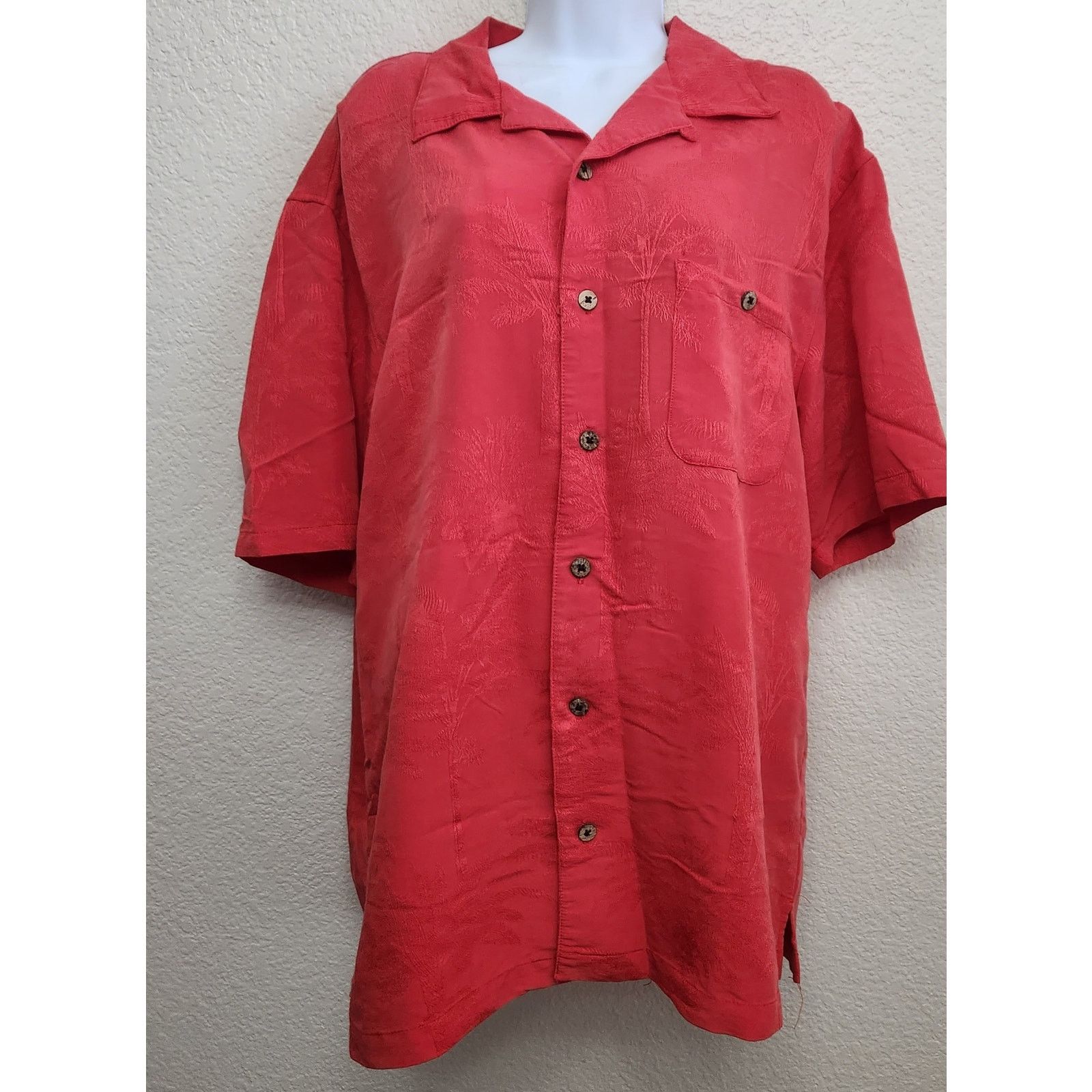 Other Joe Marlin Red Palm Tree Embossed Material Button Up Top XL Size US XL / EU 56 / 4 - 1 Thumbnail