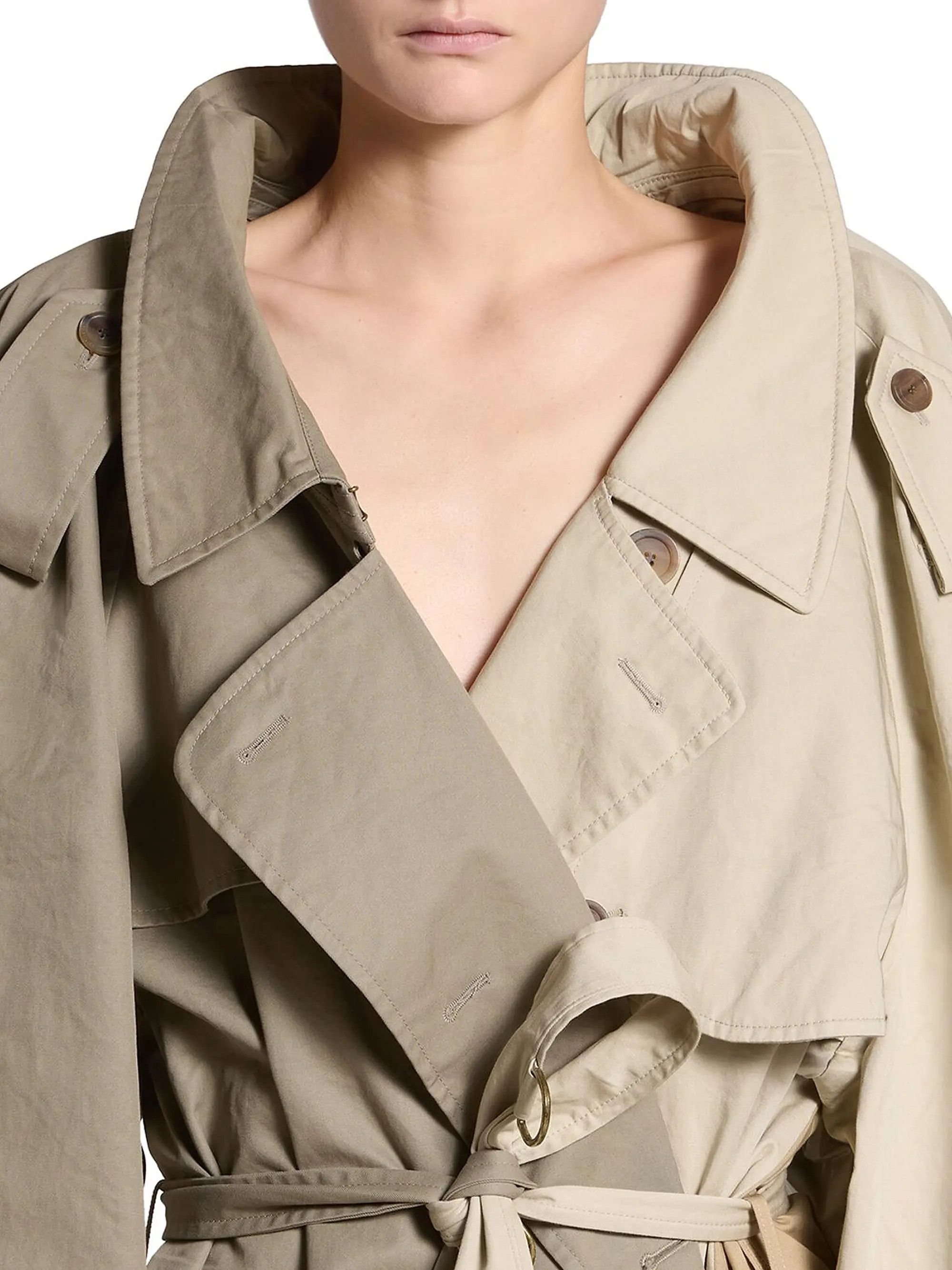 Balenciaga o1tr1nto0825 Double Sleeve Trench Coat in Dark Beige Size XL / US 12-14 / IT 48-50 - 6 Thumbnail