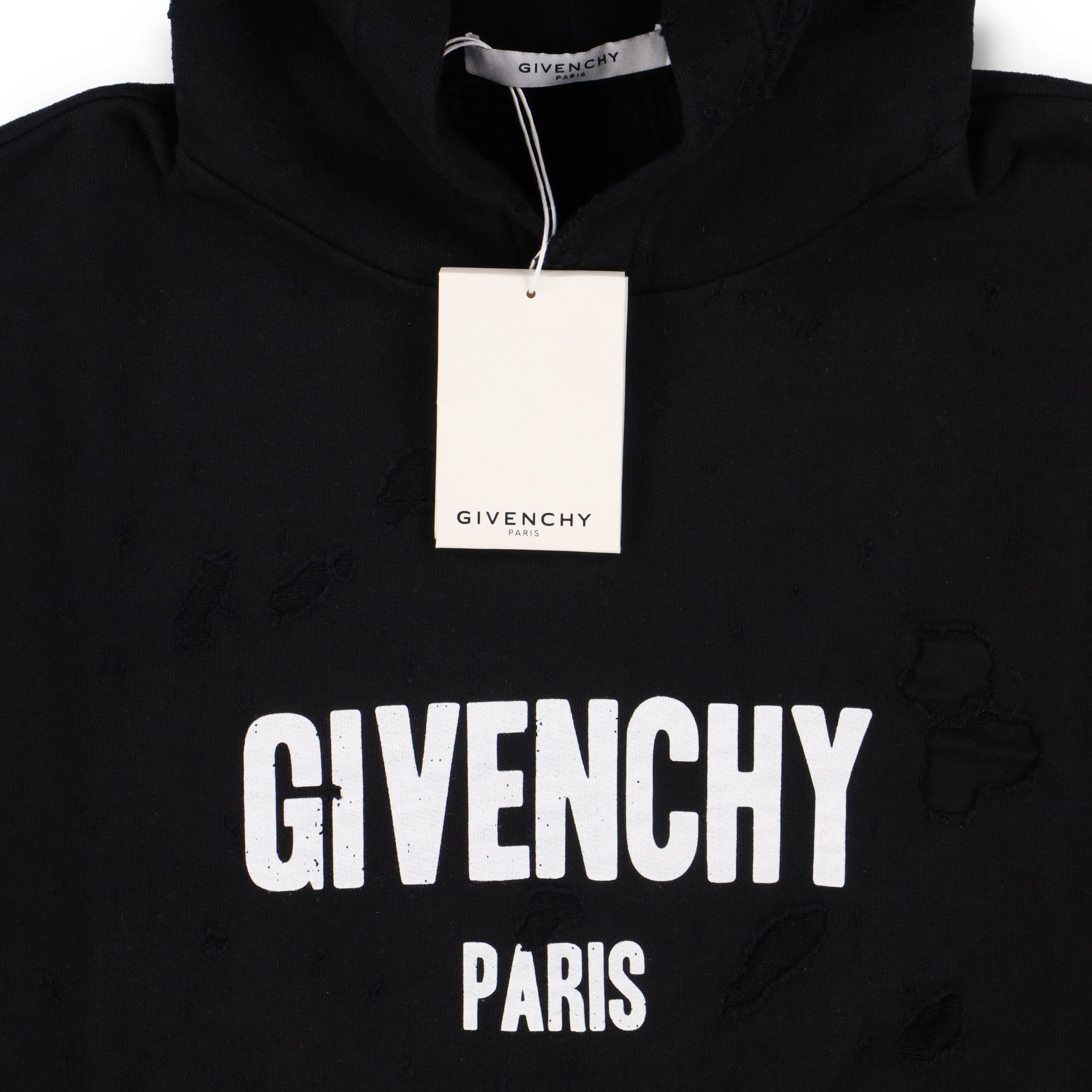 Givenchy Black Destroyed Logo Hoodie Size US L / EU 52-54 / 3 - 5 Thumbnail