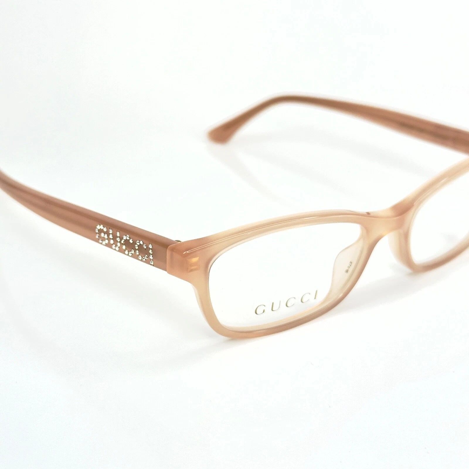 Gucci GUCCI GG0730O 0730 Nude Pink Crystal Logo Eyeglasses 004 Size ONE SIZE - 4 Thumbnail