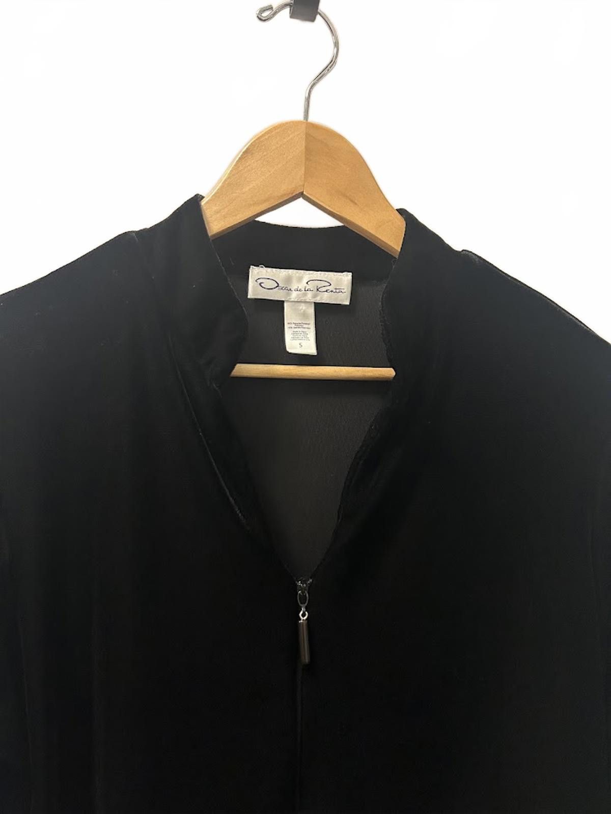 Oscar De La Renta Vintage Black Velour Oscar De La Renta zip jacket small Size S / US 4 / IT 40 - 2 Thumbnail