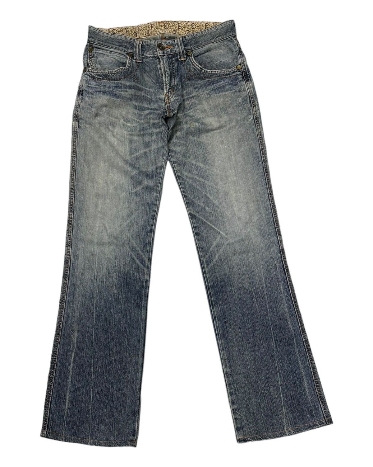 Edwin × Hysteric Glamour EDWIN FLARE JEANS BLUE TRIP DISTRESS DENIM BOOTCUT Size US 32 / EU 48 - 4 Thumbnail