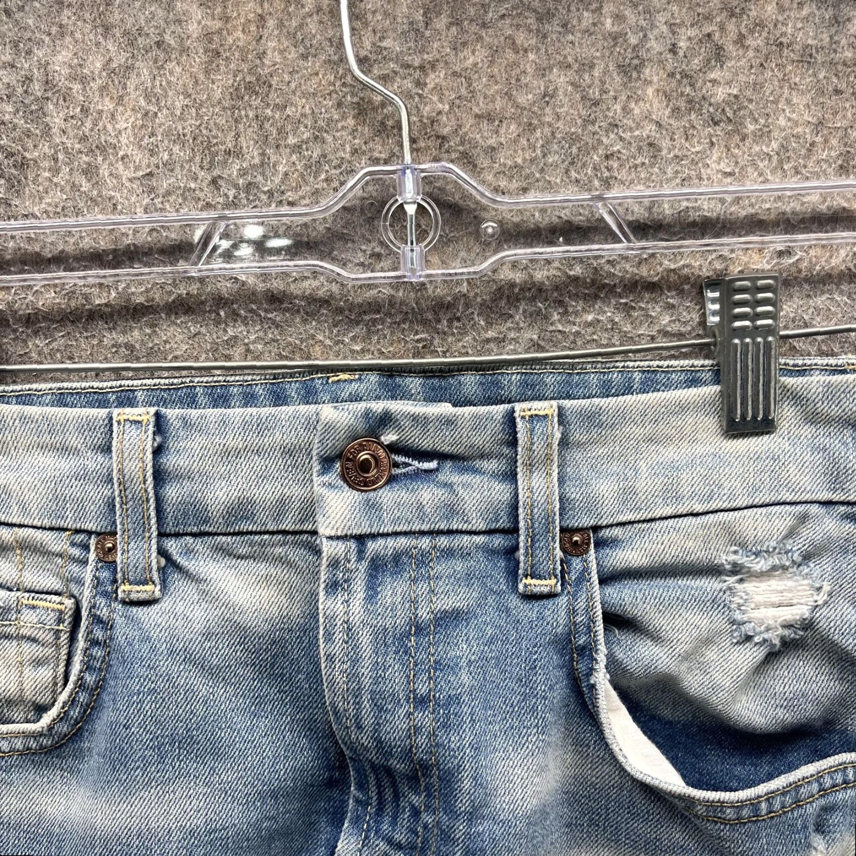 7 For All Mankind 7 For All Mankind Skirt Womens 26 Blue Denim Distressed Stretch Mini Casual Size 26" / US 2 / IT 38 - 7 Thumbnail