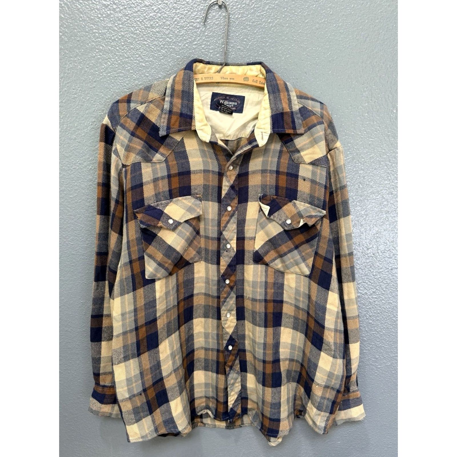 Vintage VINTAGE Williams Bay Plaid Button-Up Flannel Shirt XL Men Brown 80s Size US XL / EU 56 / 4 - 3 Thumbnail