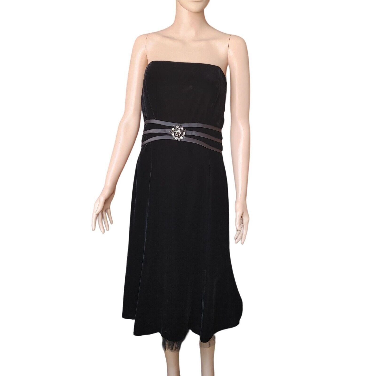 Other Talbot's Women's Black Sleeveless Midi Evening Dress 8 Size M / US 6-8 / IT 42-44 - 1 Thumbnail