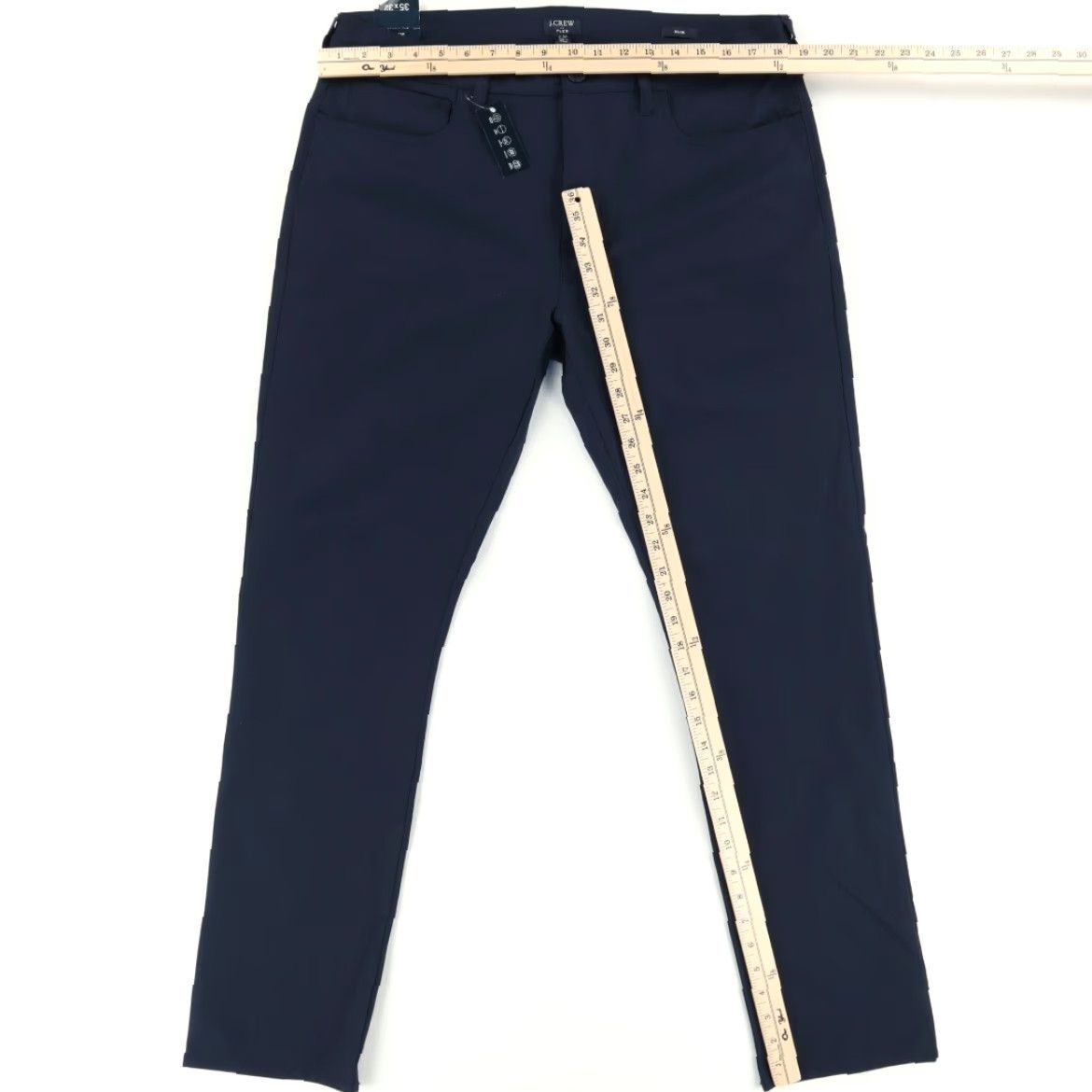 J.Crew J. Crew Slim Polyester Microfiber Chino Pants Navy Blue Men's 35 Size US 35 - 3 Thumbnail