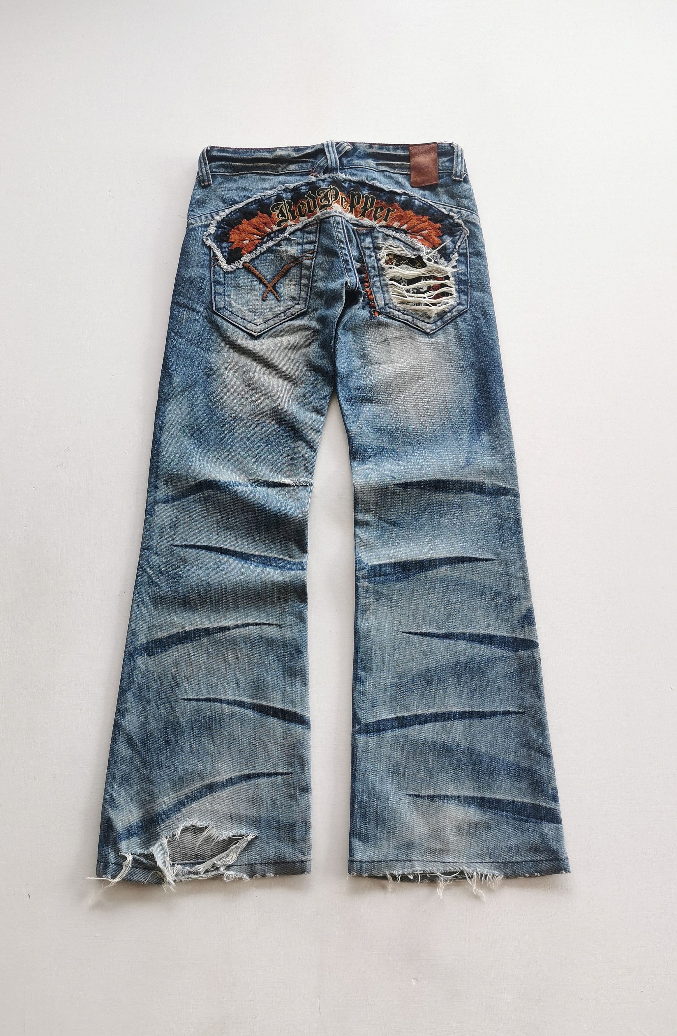 If Six Was Nine Avantgarde Red Pepper Flared Jeans Size 28" / US 6 / IT 42 - 1 Thumbnail