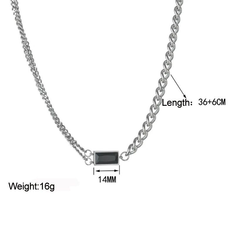 Jewelry Shine Silver Chain Goth God Pendant Necklace Stone Rave Size ONE SIZE - 2 Thumbnail