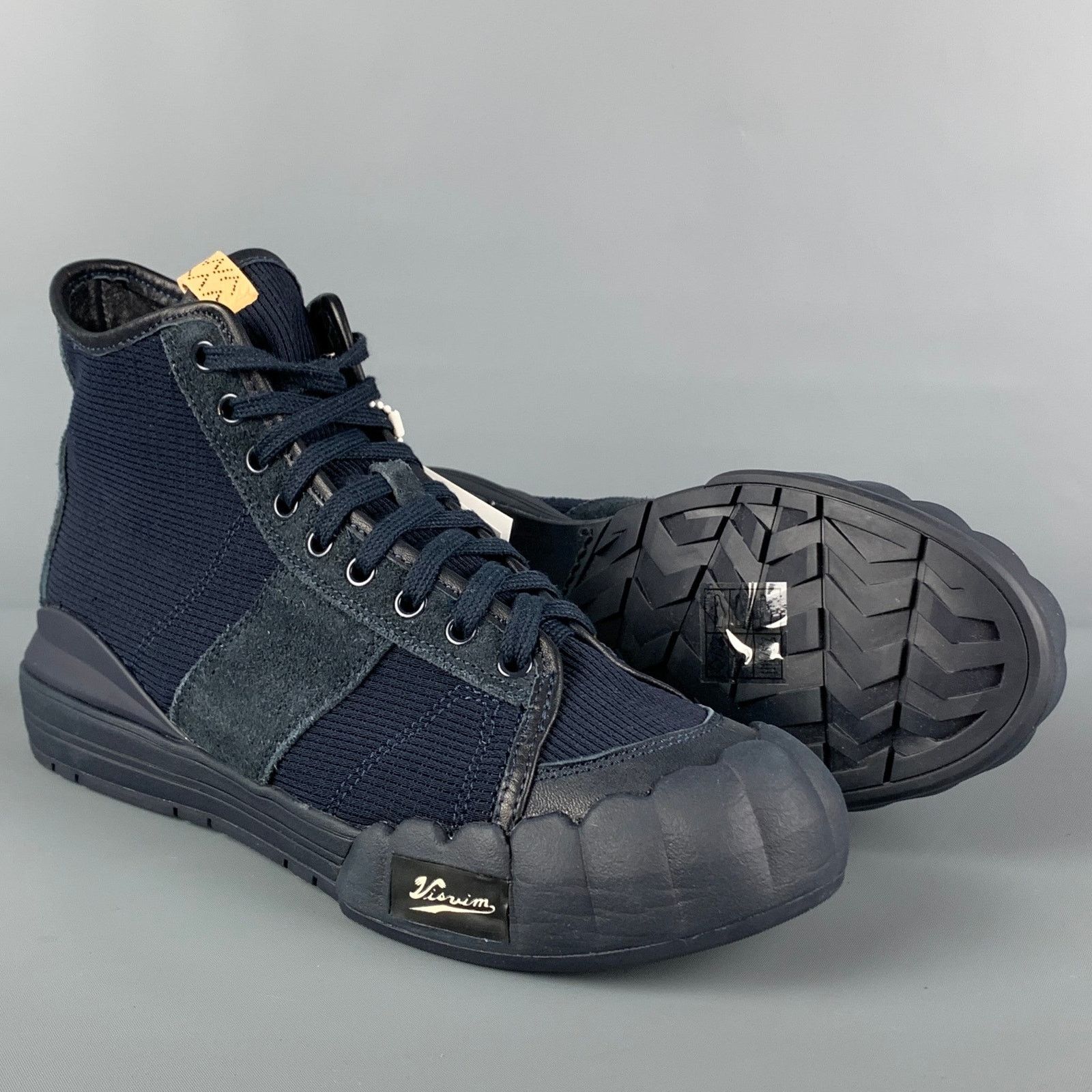 Visvim VISVIM 10.5 Navy Mixed Material Lanier High-Top Sneakers Size US 10.5 / EU 43-44 - 3 Thumbnail