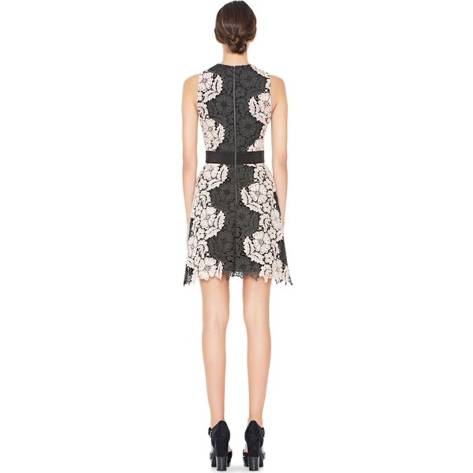 Alice + Olivia ALICE + OLIVIA Patrice A Line Dress in Black Nude Pink XS 0 Size XS / US 0-2 / IT 36-38 - 4 Thumbnail