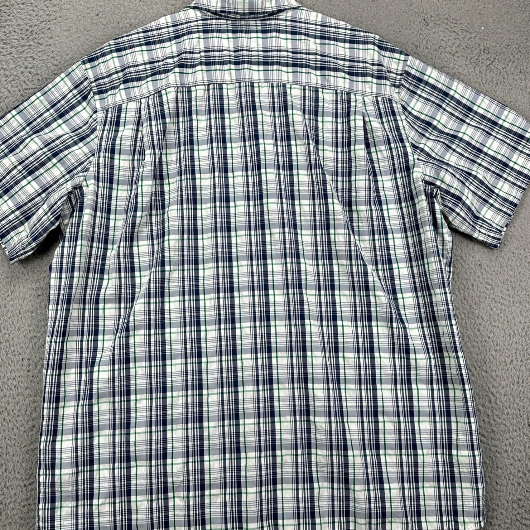 Eddie Bauer VINTAGE? Eddie Bauer Travex Mens Seersucker Shirt XL Blue Green Plaid Button Up Pocket Size US XL / EU 56 / 4 - 3 Thumbnail