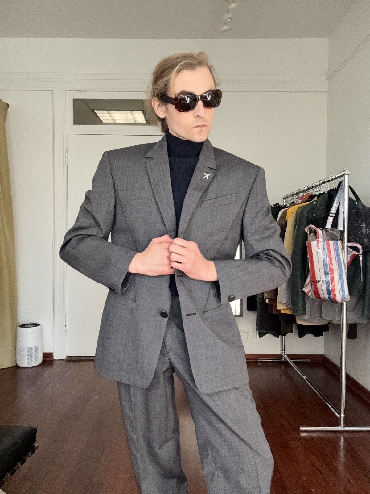 Thierry Mugler MUGLER Archive 1980’s Museum Held Signature Big Suit Set Size 48S - 3 Thumbnail