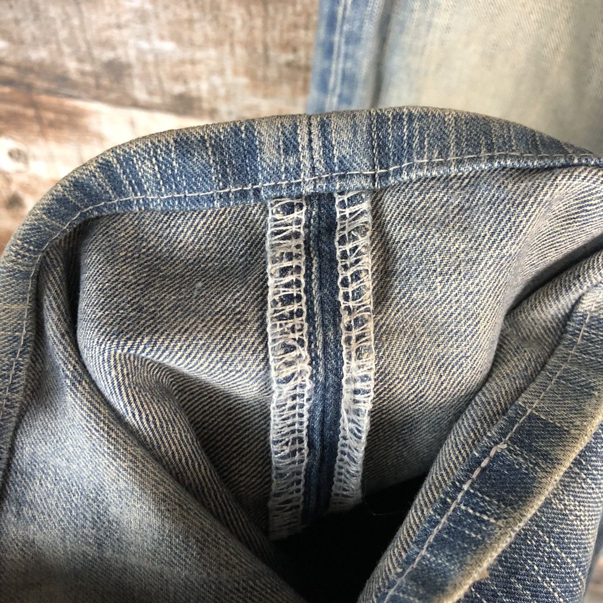 Edwin DLL Edwin Blue Distressed ripped Denim Pants #C239 Size US 35 - 14 Thumbnail