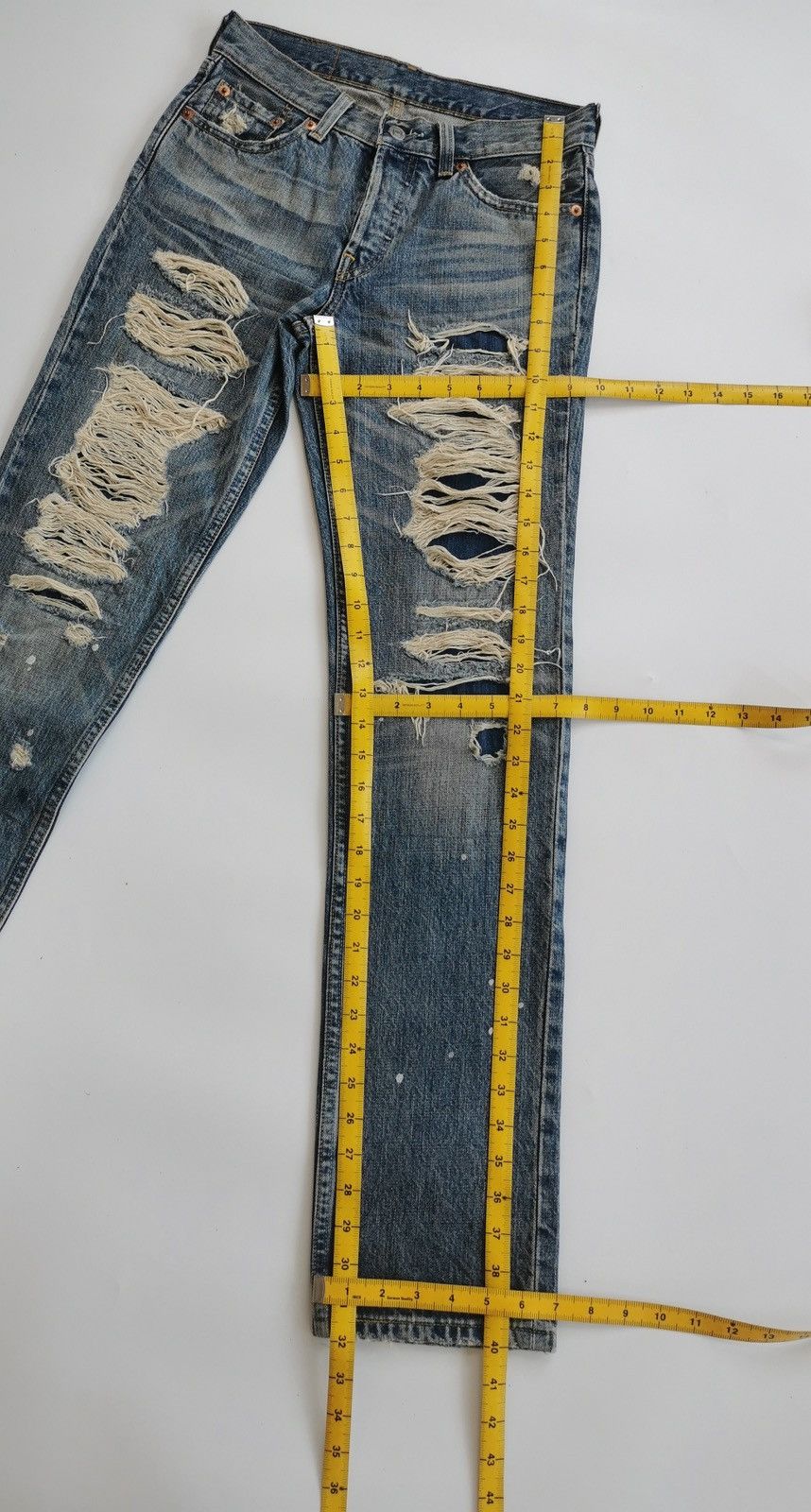 Levi's Vintage Levis 501 Boro Patchwork Distressed Denim Jeans Size 27" / US 4 / IT 40 - 11 Thumbnail