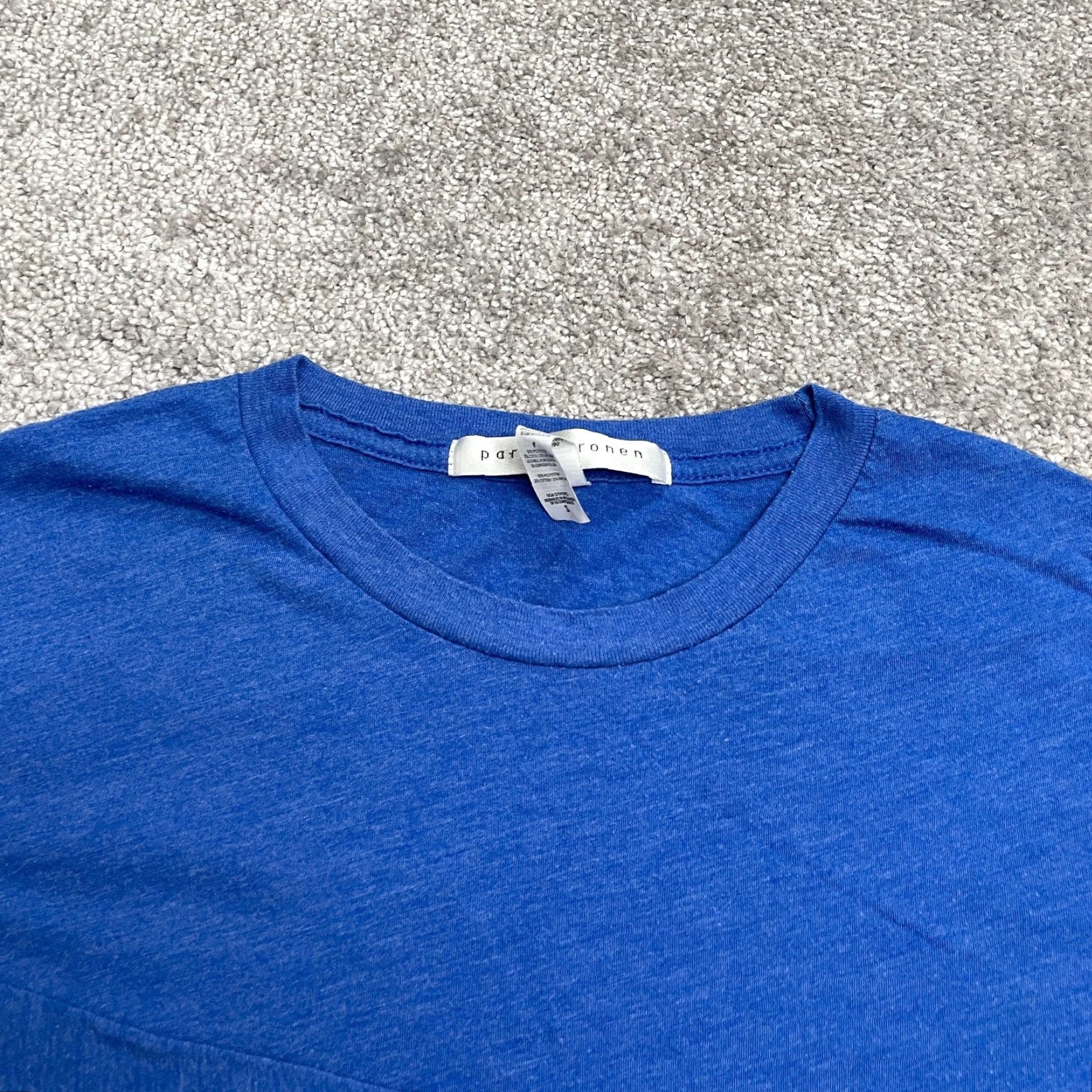 Parker Parke & Ronen Basic T-Shirt Womens S Blue Crew Neck Long Sleeve Casual Tee Size S / US 4 / IT 40 - 3 Thumbnail