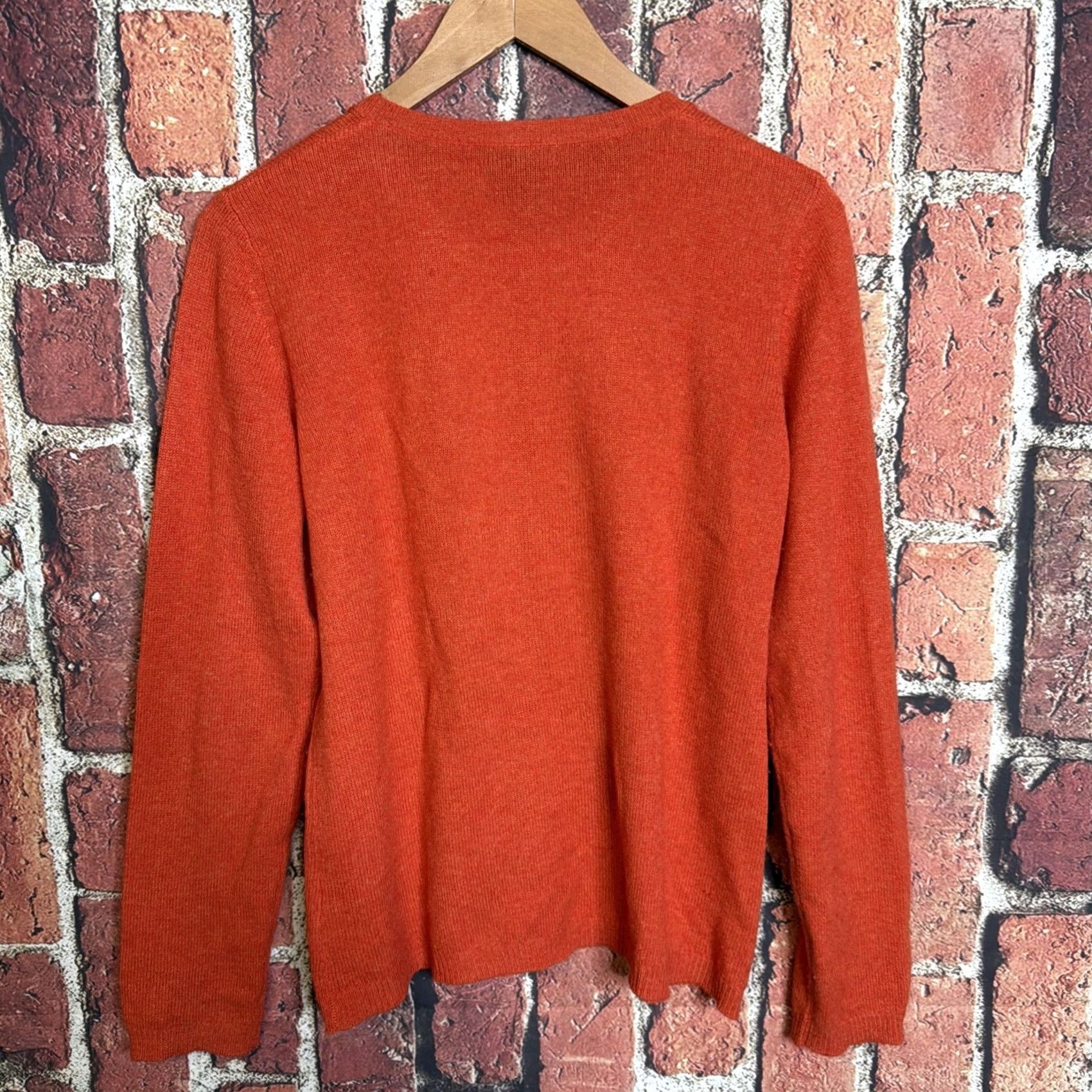 Fortela Forte Womens Cashmere Crewneck Sweater L Orange Pullover Knit Ribbed Solid Vintage: No Size L / US 10 / IT 46 - 3 Thumbnail