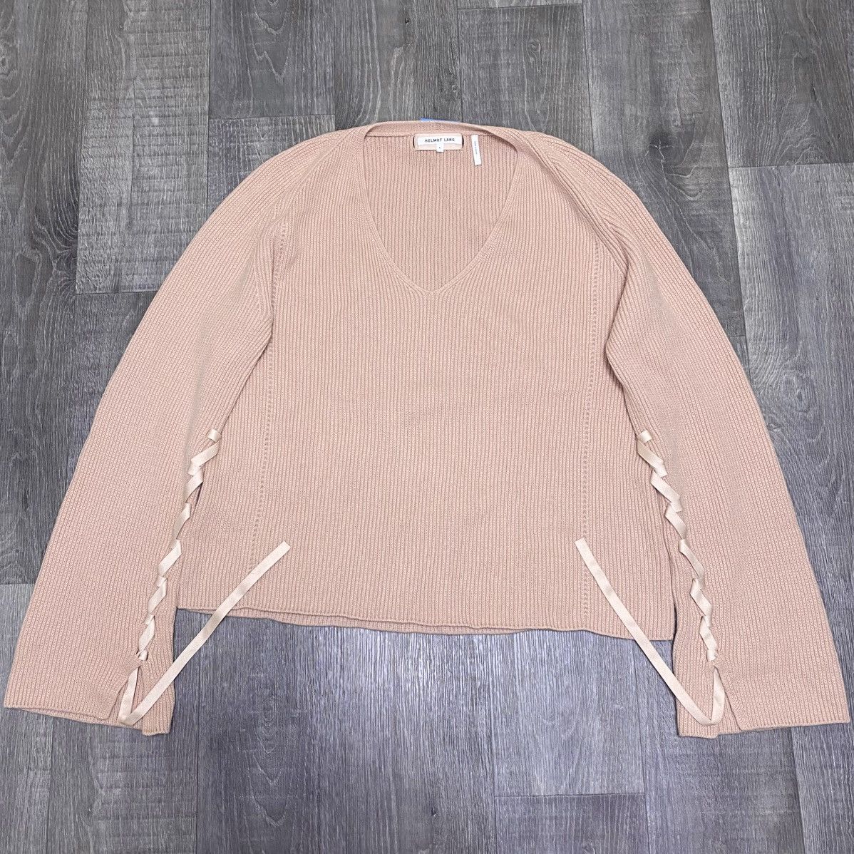 Helmut Lang Women’s Archival Helmut Lang Oversized Beige Bondage Sweater Size L / US 10 / IT 46 - 6 Thumbnail