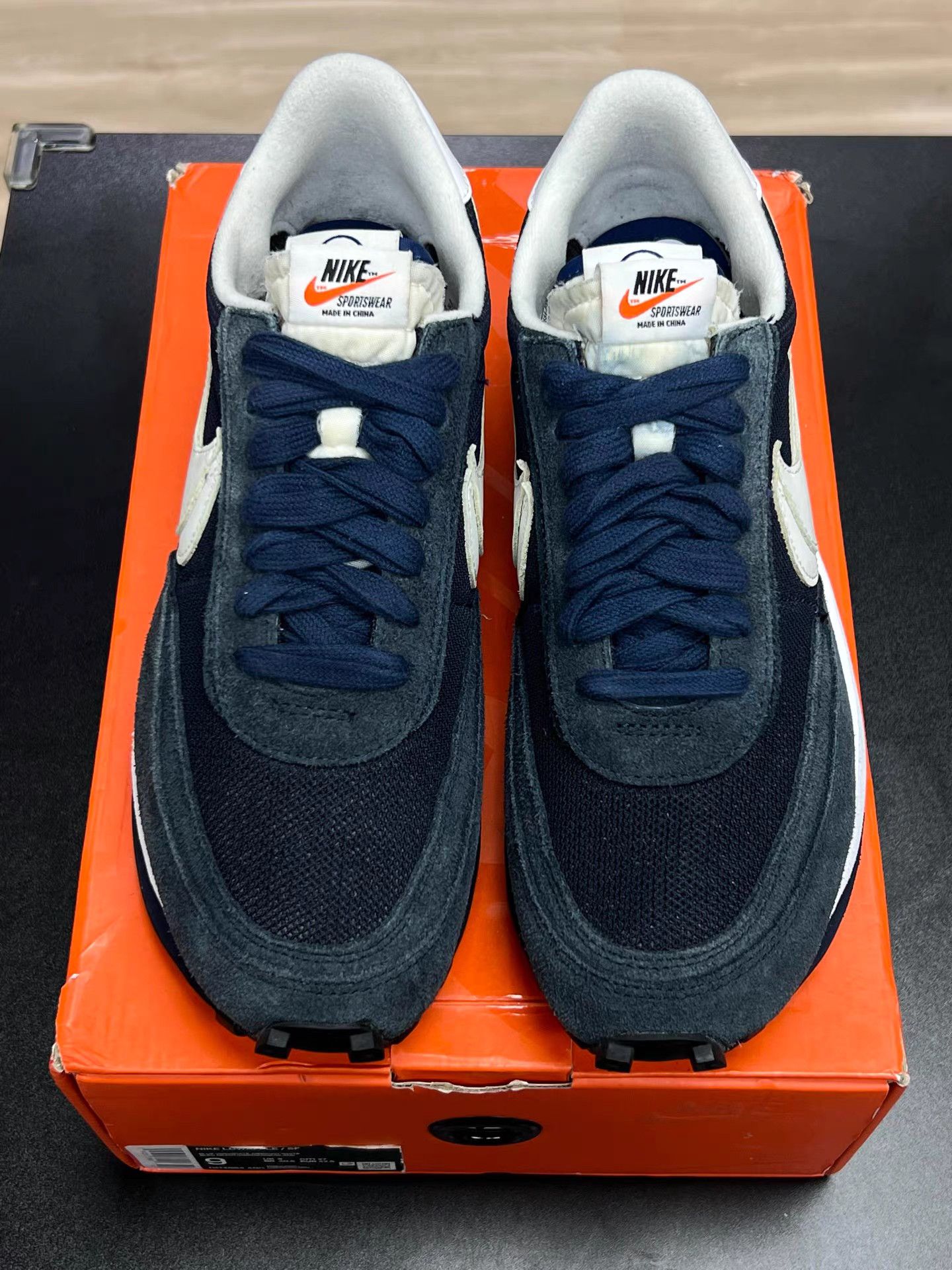 Nike Nike Sacai x Fragment Design Navy Blue Sneakers K15 Size US 9 / EU 42 - 3 Thumbnail