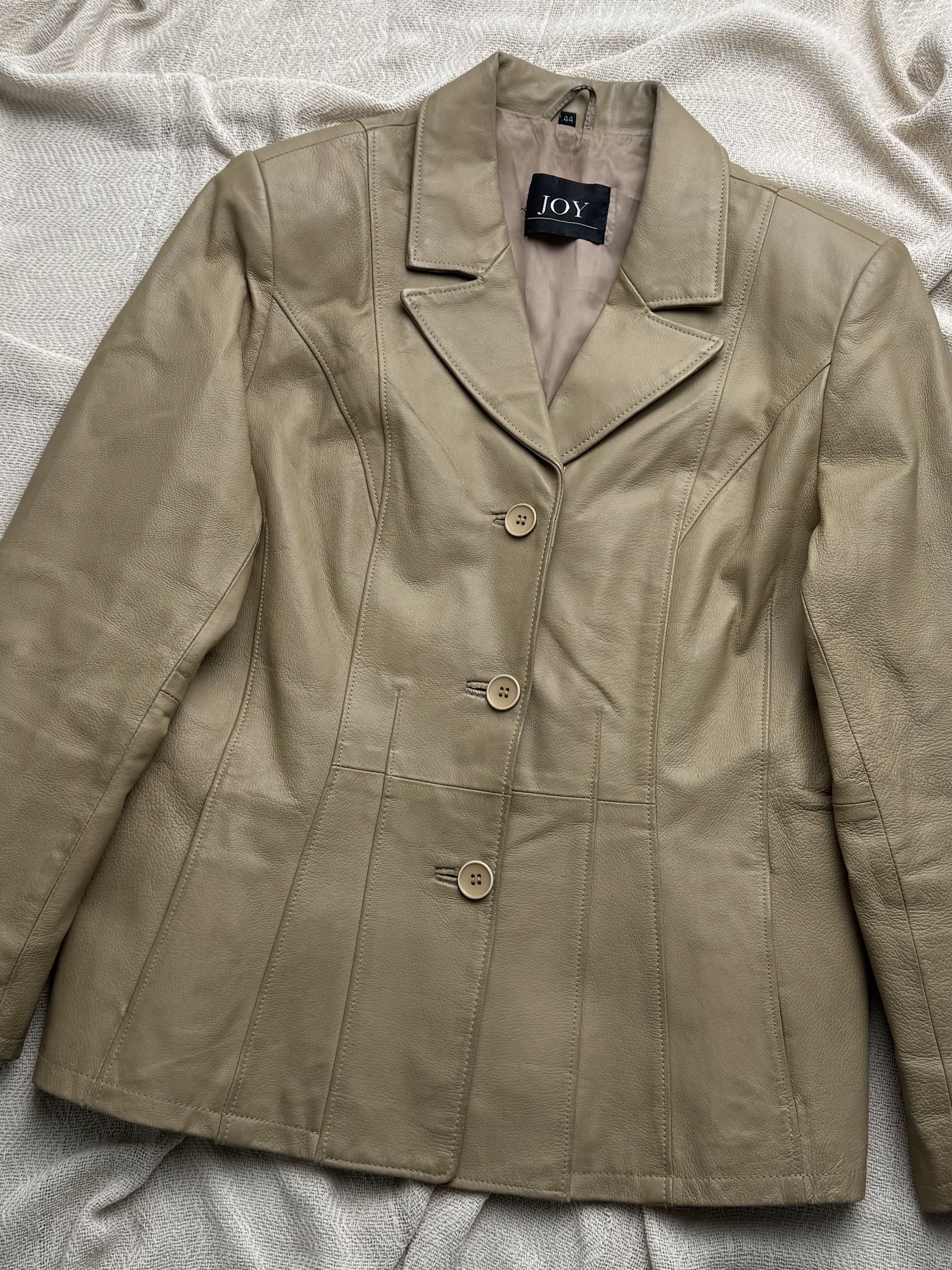 Vintage Vintage Leather Jacket Tailored Button Front Classic Coat Size L / US 10 / IT 46 - 2 Thumbnail