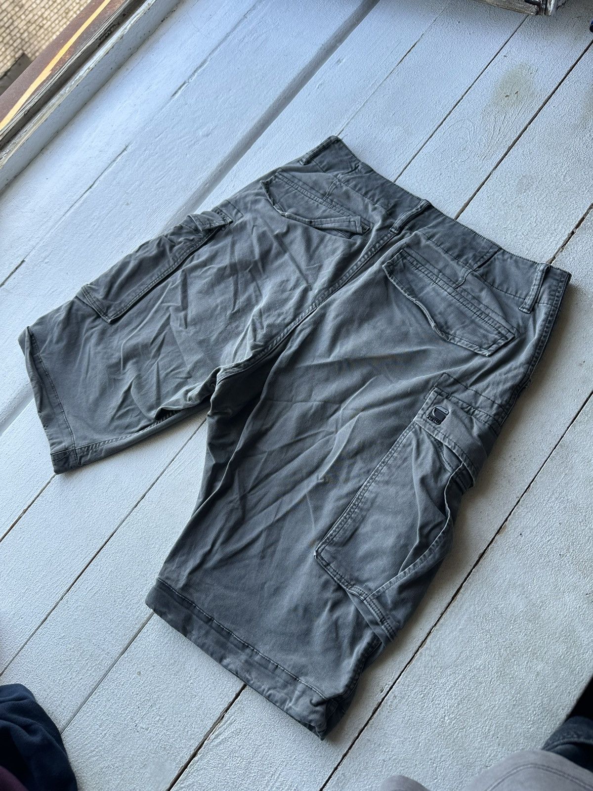 G-Star 🚨PUNK G STAR OPIUM 96 GRAY SHORTS MEN CARGO Y2k BIKER Size US 31 - 11 Thumbnail