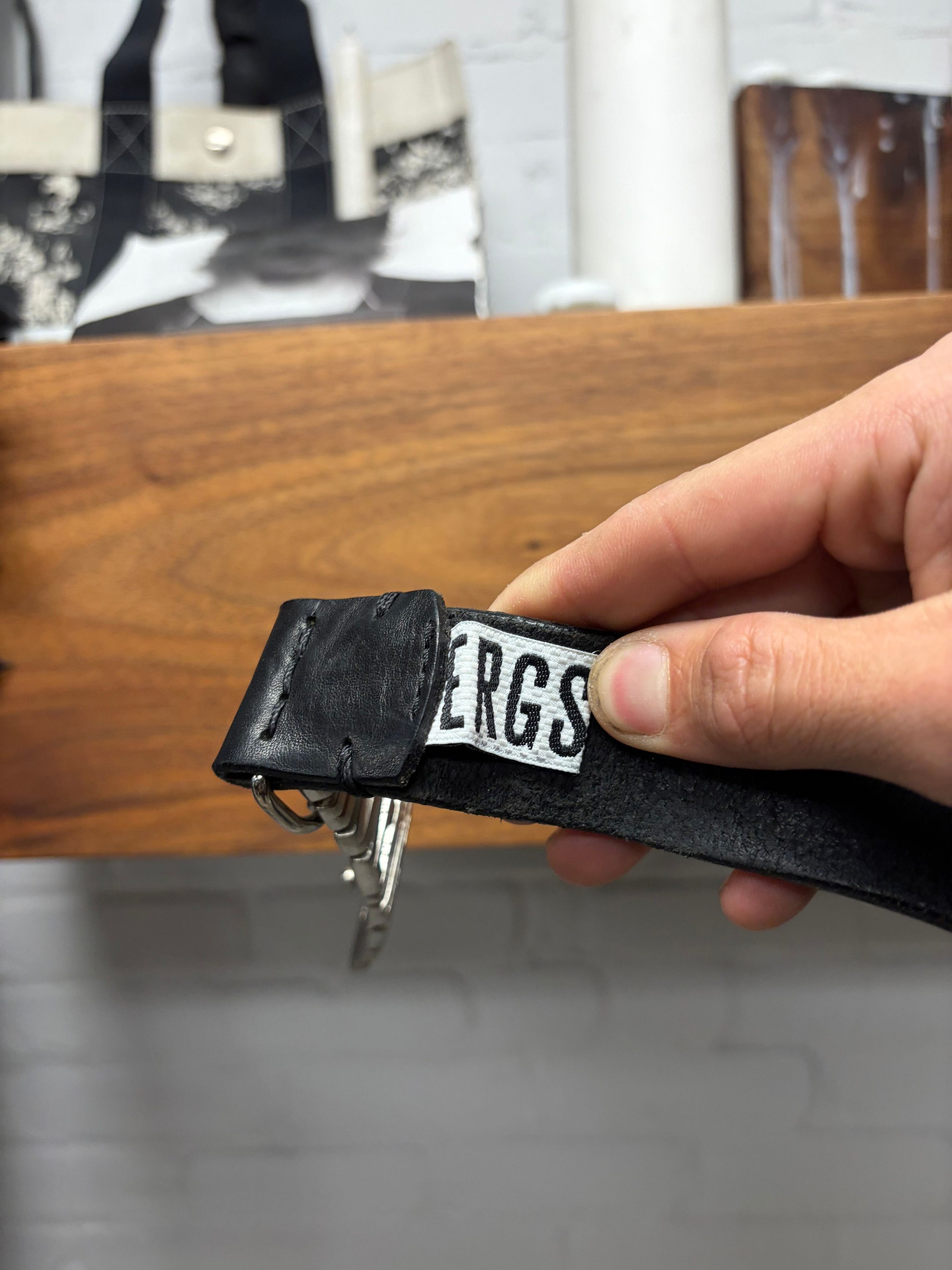Dirk Bikkembergs Vintage Dirk Bikkembergs ‘Spell-Out Buckle’ Silver/Black Leather Belt Size ONE SIZE - 3 Thumbnail